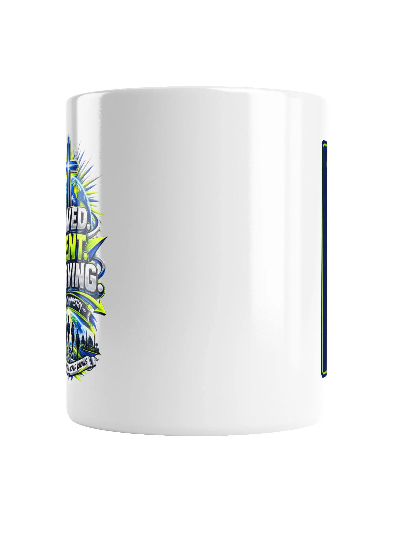 Saved. Sent. Serving. White Glossy Mug product image (2)