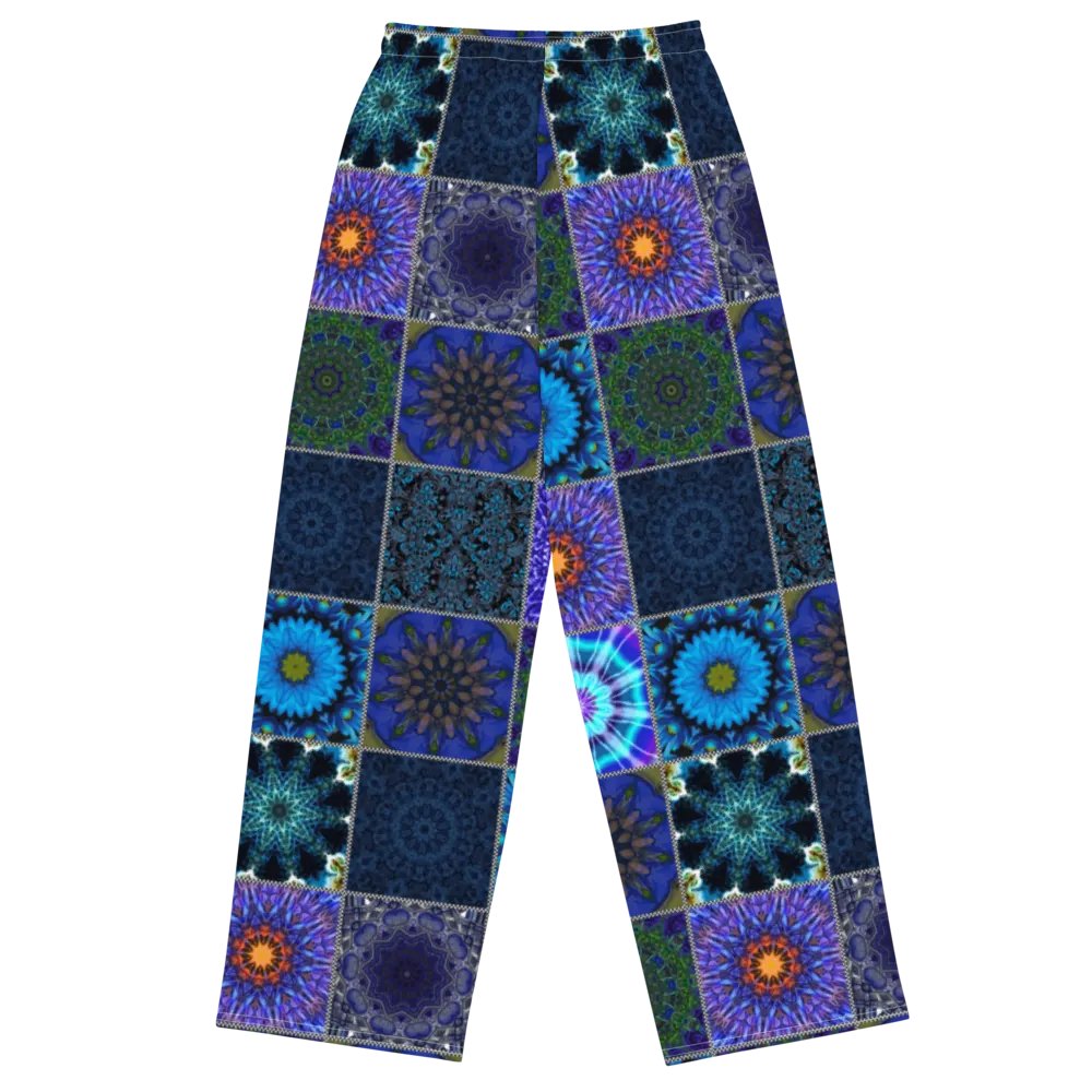Blue Crazy Quilt Wideleg Pants product image (1)
