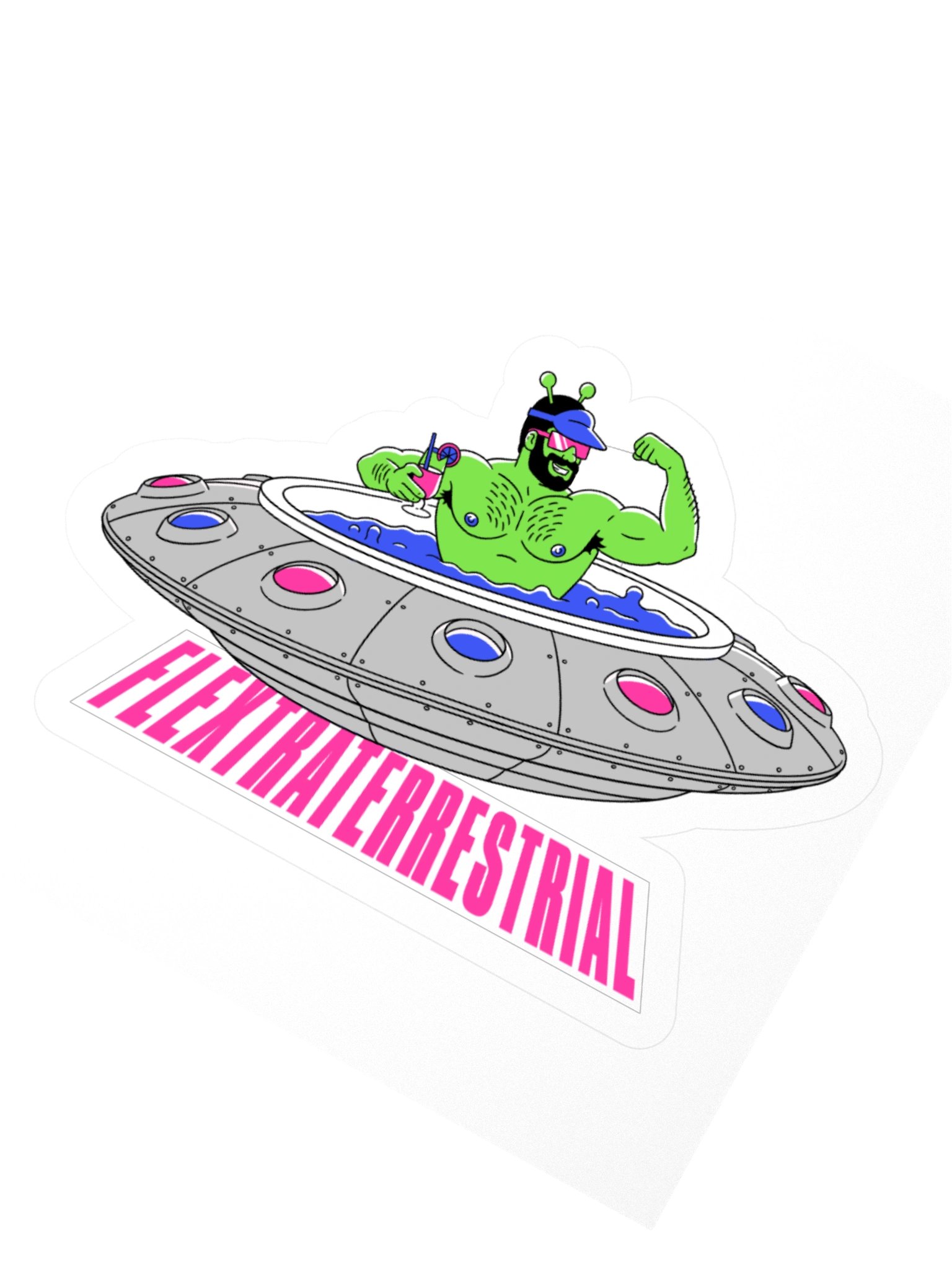 FLEXTRATERRESTRIAL Sticker product image (4)