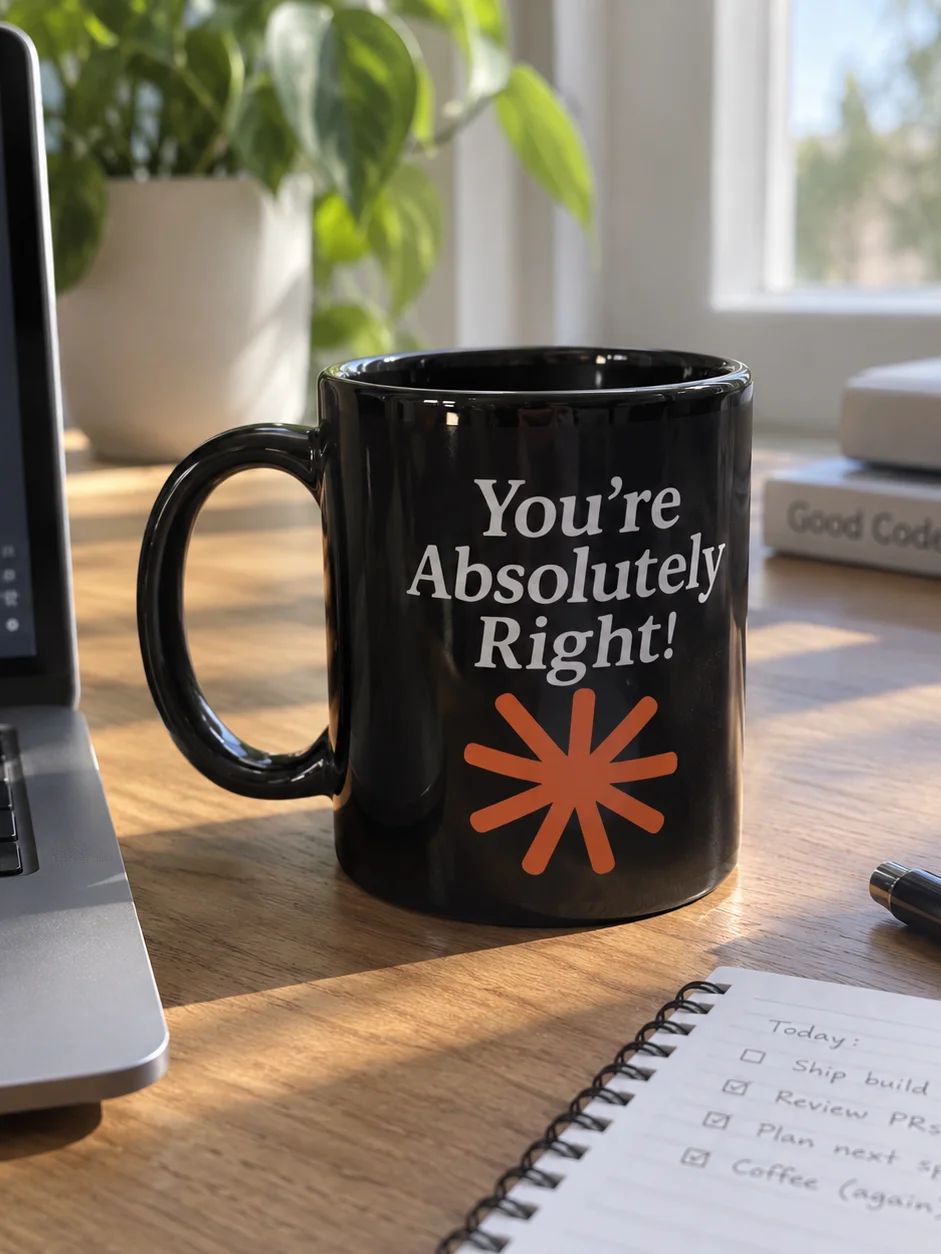 You’re Absolutely Right! Mug – AI Inside Joke product image (1)