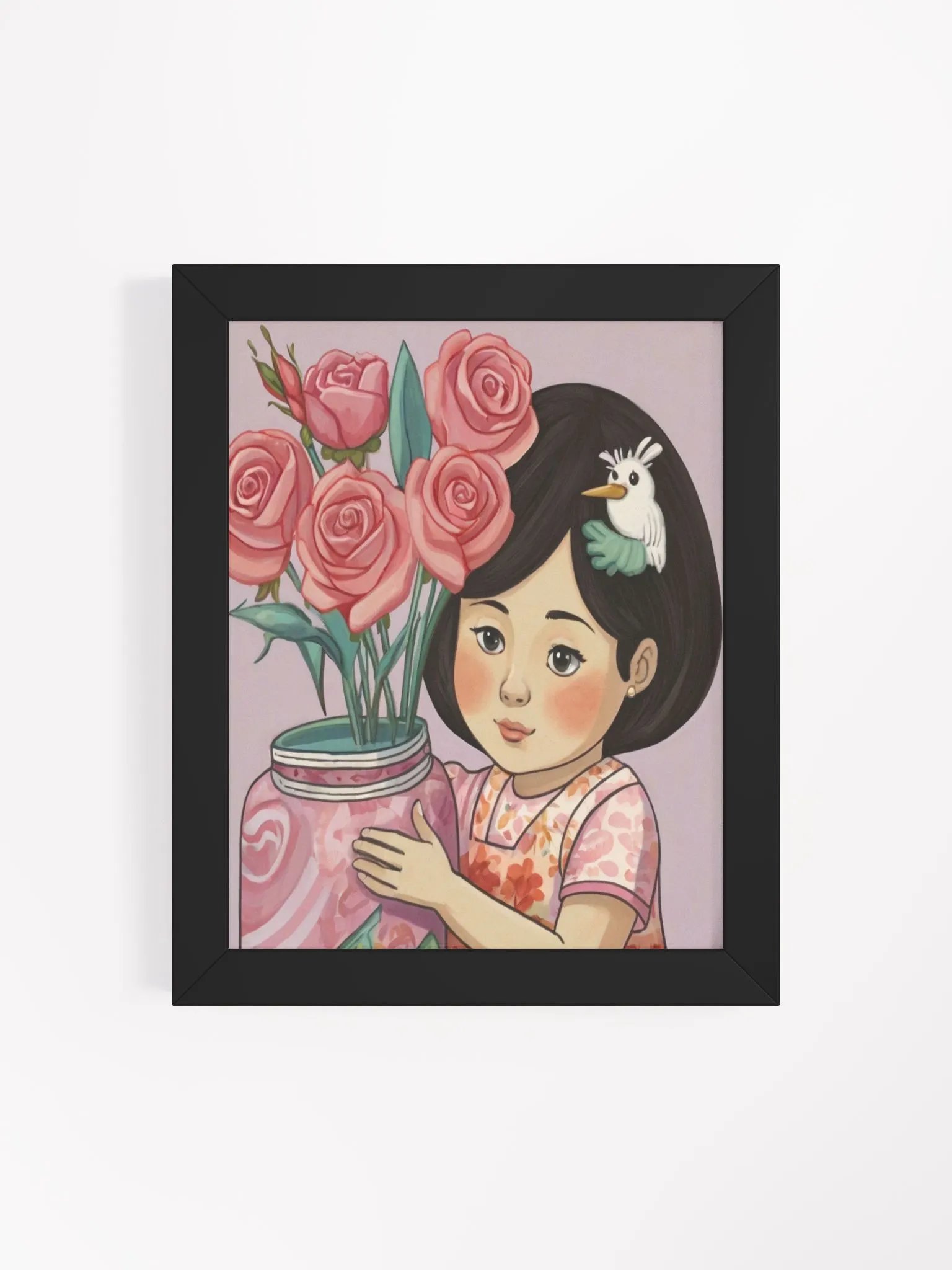 Whimsical Rose Jar - Framed Matte Poster product image (112)