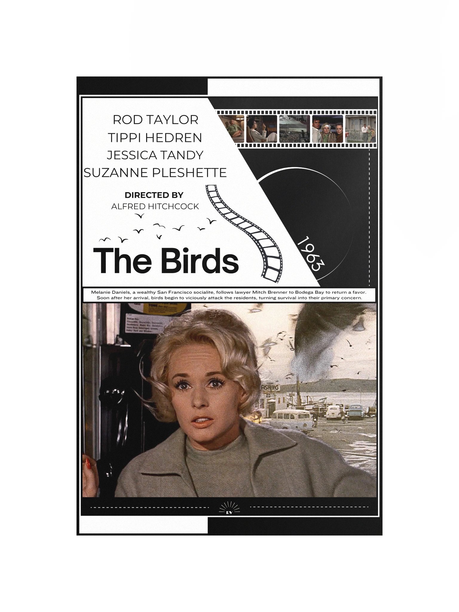 The Birds with Tippi Hedren and Rod Taylor 1963 | Movie Poster | 12x18 Wall Art product image (4)