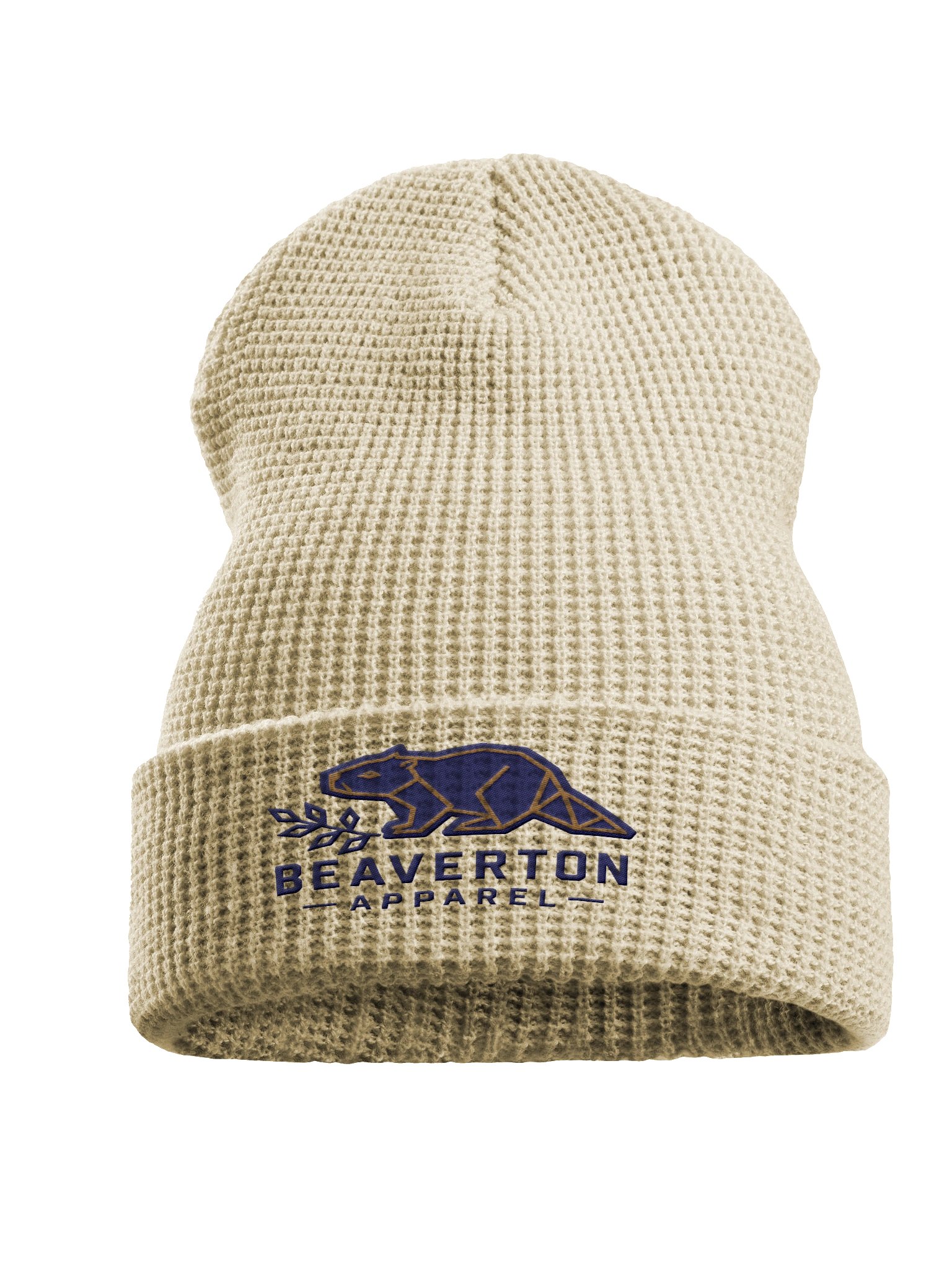 Beaverton Waffle Knit Beanie — Navy/Old Gold product image (1)