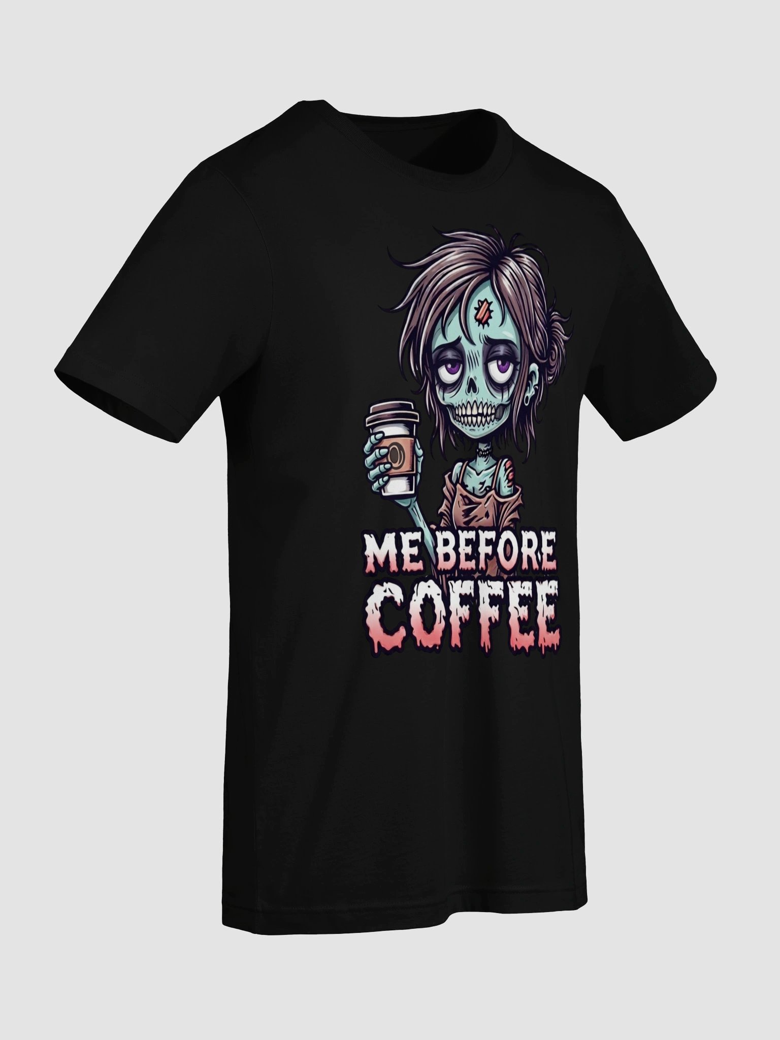 "Me Before Coffee" Zombie Chick T-Shirt | Me Before Coffee Collection product image (8)