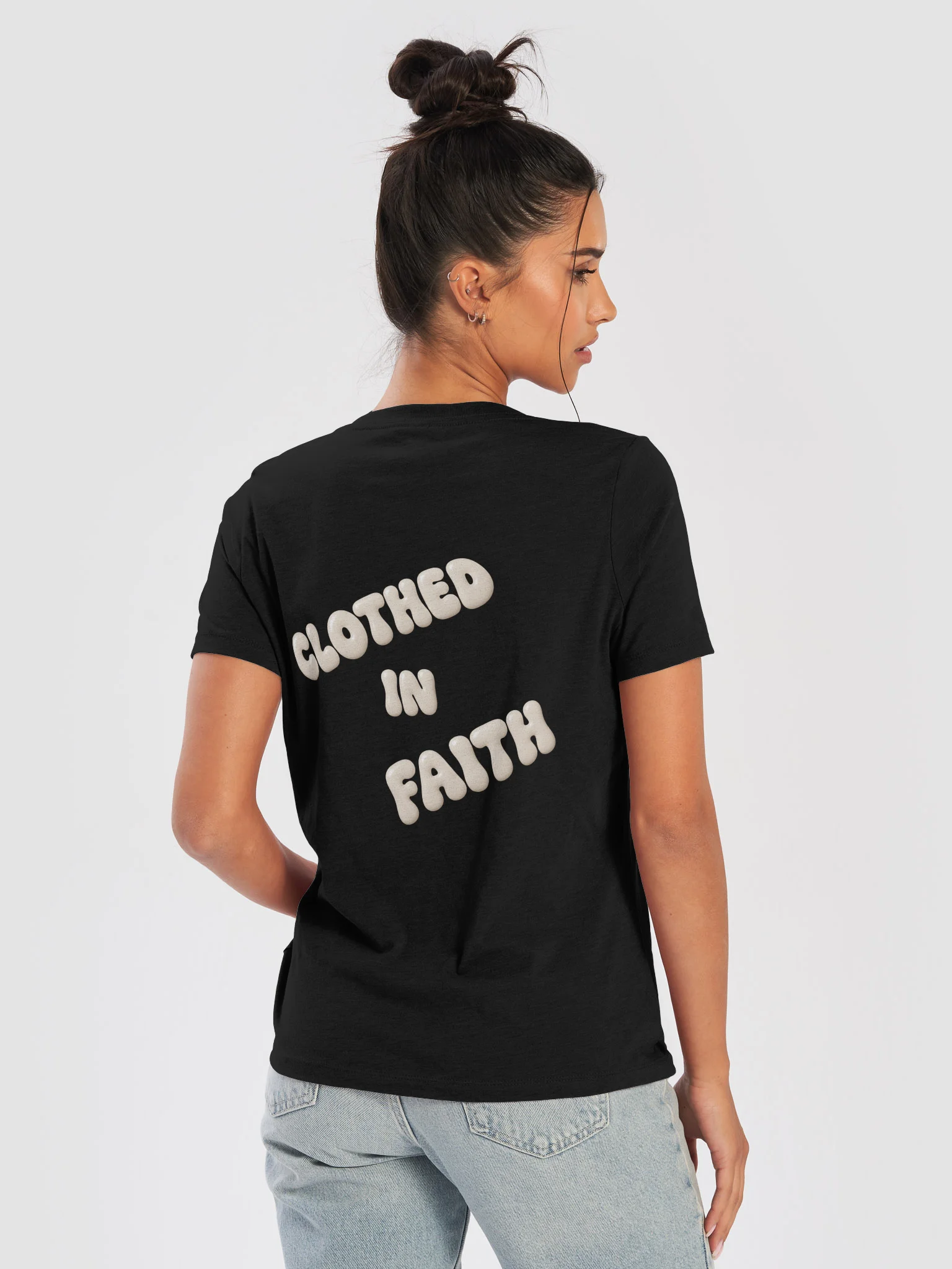 VIP Victory in Prayer Relaxed Clothed in Faith Womens V-Neck Tee product image (10)