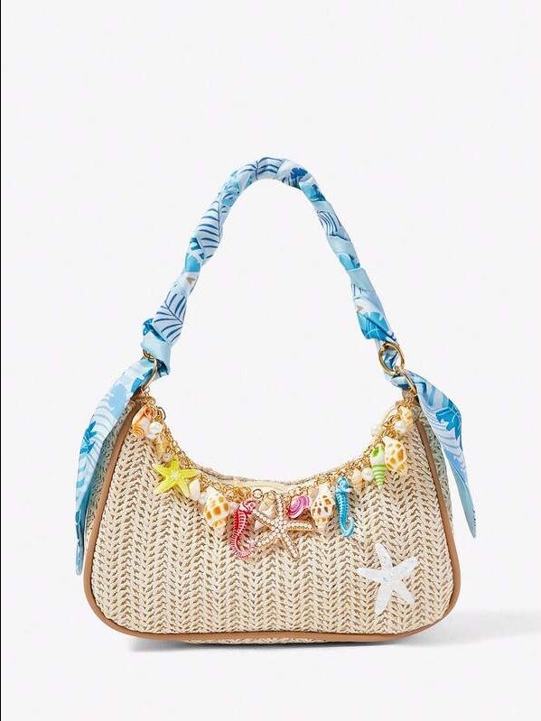 ADLEST | Fairycore Starfish & Shell Woven Beach Bag product image (6)