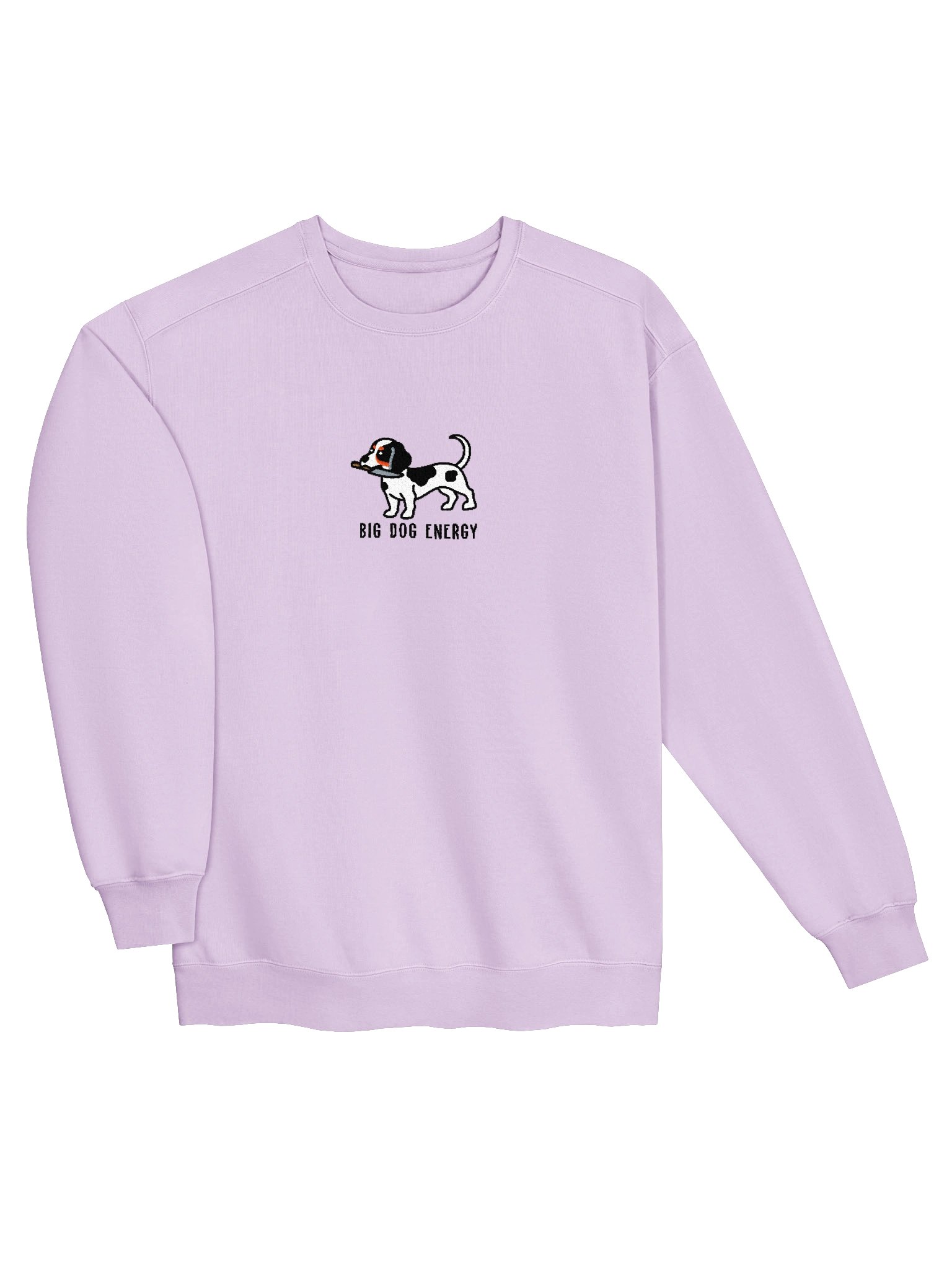 Big Dog Energy Funny Chibi-Style Embroidered Premium Sweatshirt for Dachshund(Pied, Black & White) Owners product image (35)