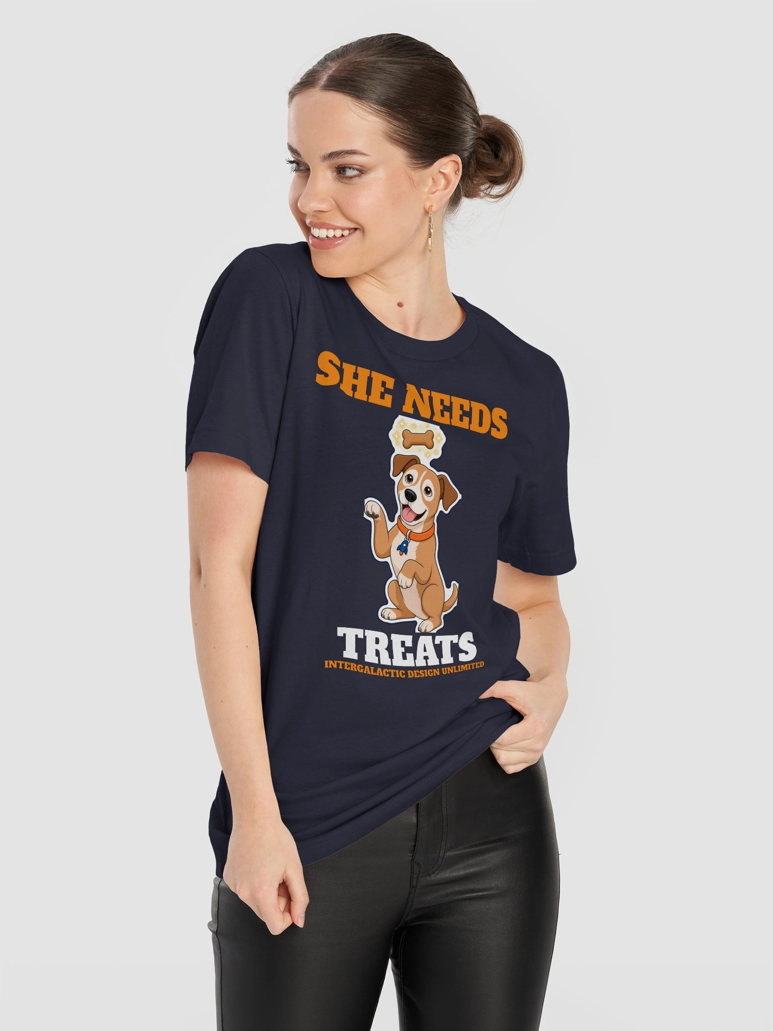Lucy: She Needs Treats Dog Tee (Navy) product image (11)