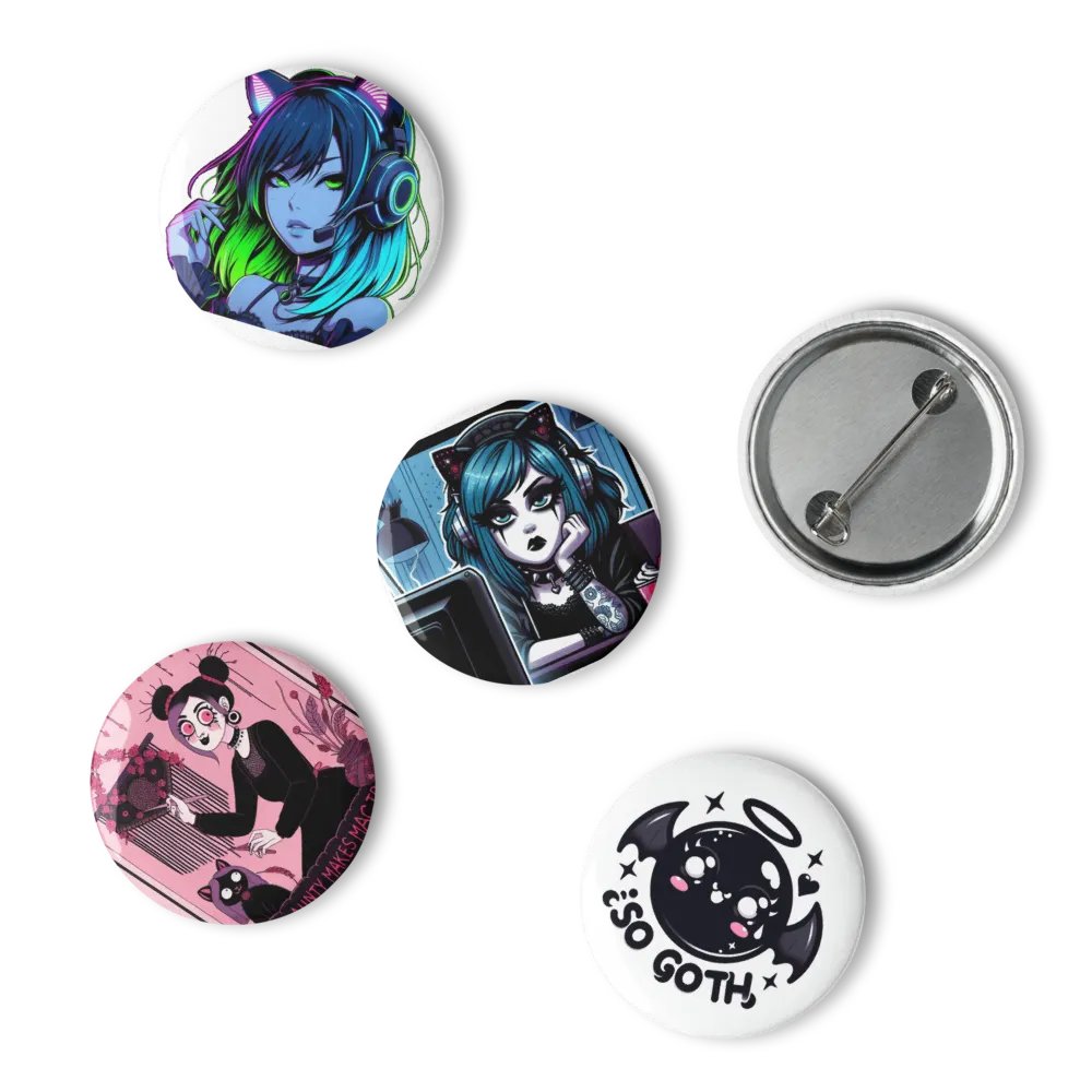 GothAunty Set of 5 Pin Buttons product image (15)