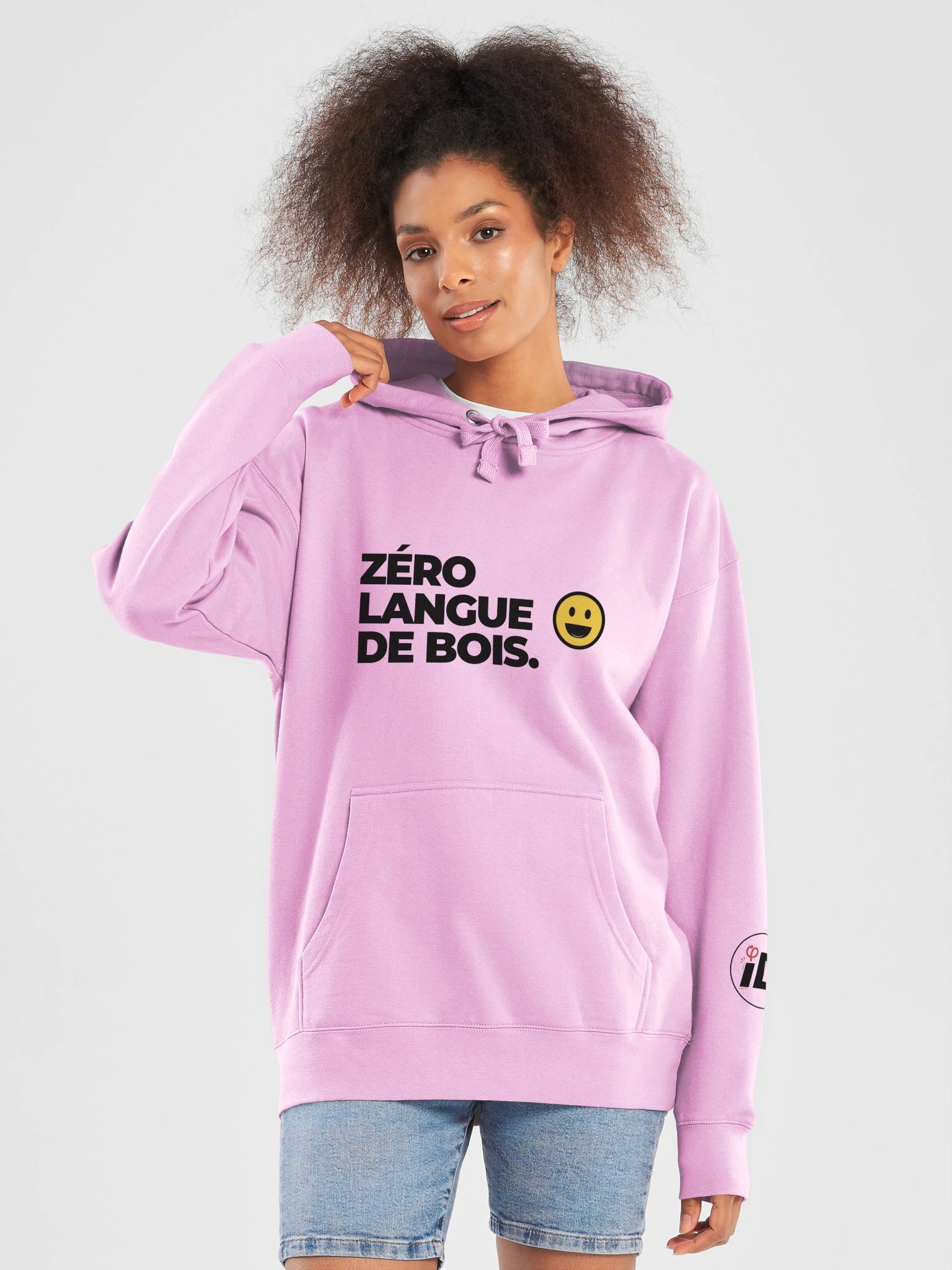Sweat rose « Zéro langue de bois » product image (5)