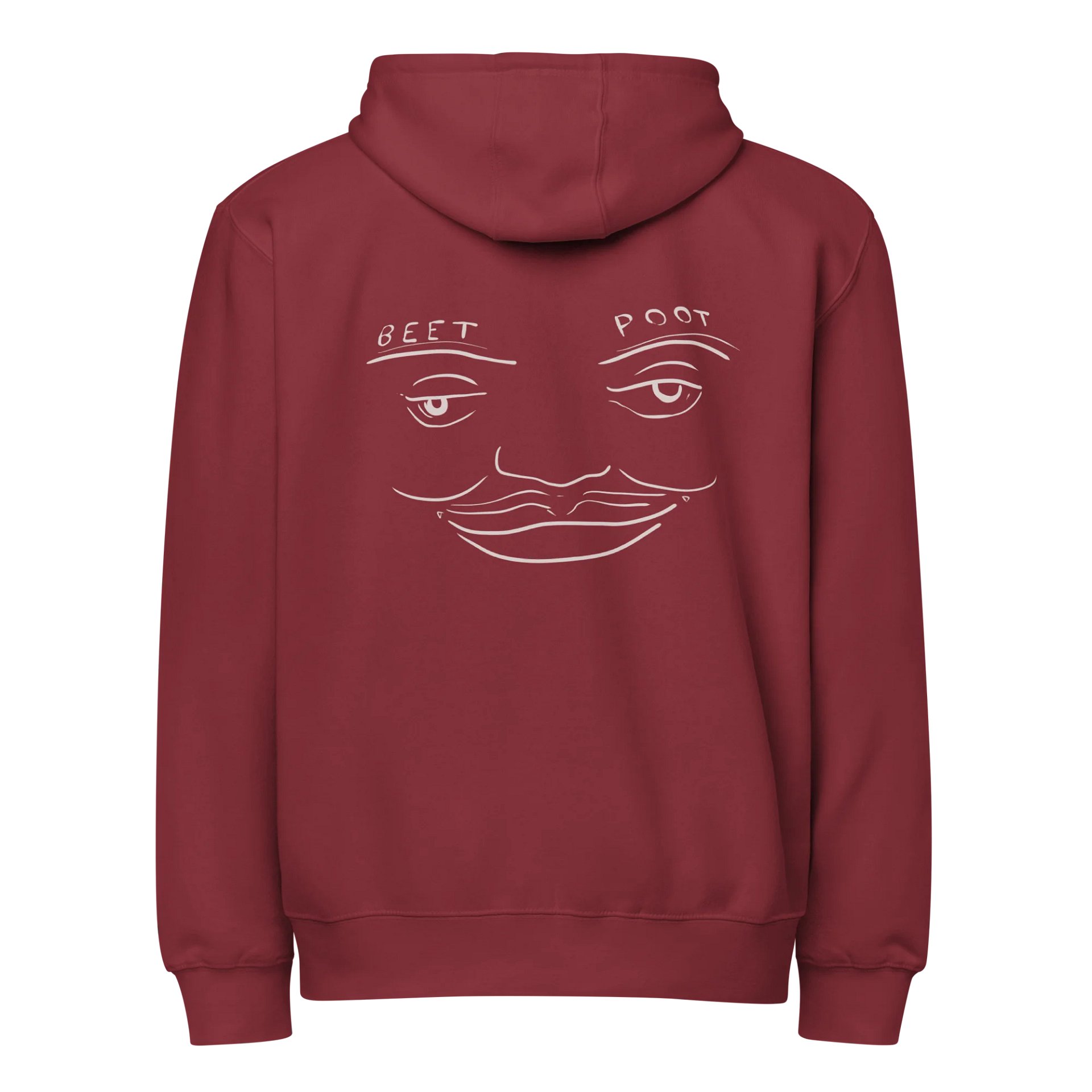 Beet Poot face zip hoodie product image (1)