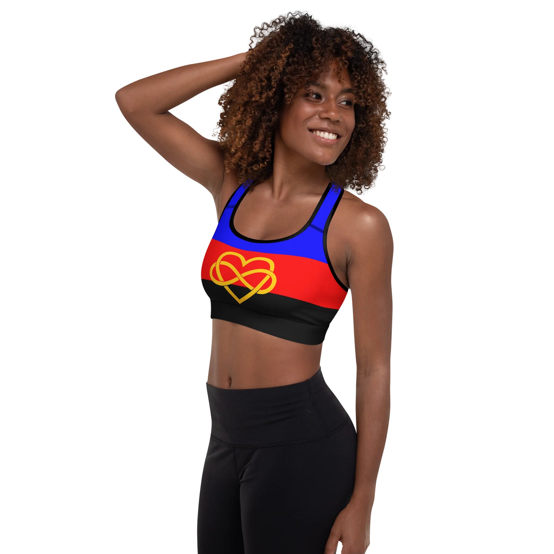 Polyamory Pride Flag Padded Sports Bra product image (5)