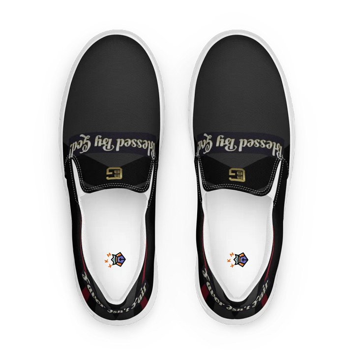 BBG Black with Red Stripe Men's Slip Ons product image (1)