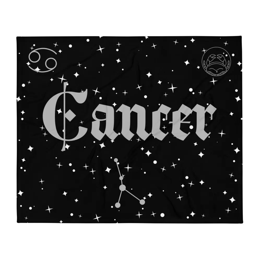 Starry Cancer Constellation Throw Blanket product image (2)