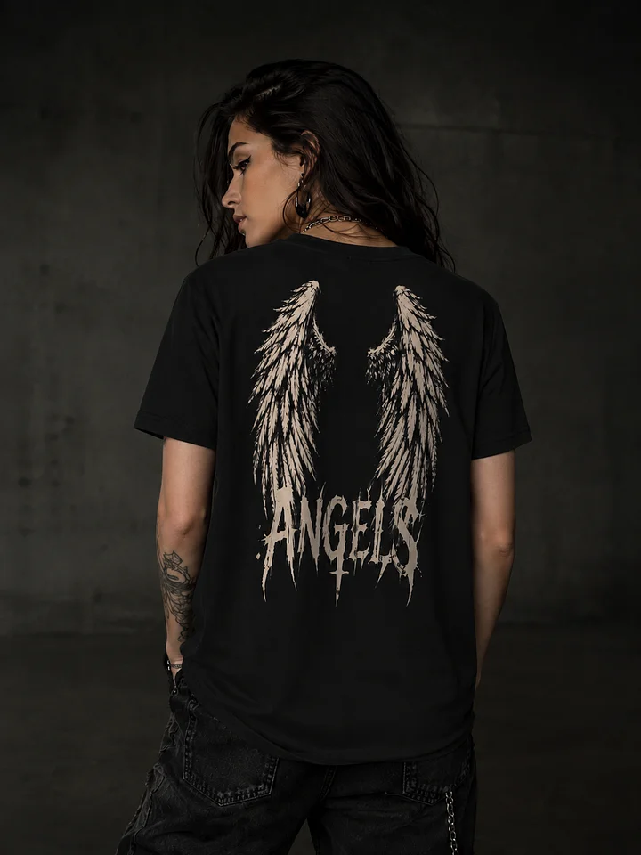 Angel’s Club Gothic Angel Wings T-Shirt | Unisex Back Print Tee product image (1)