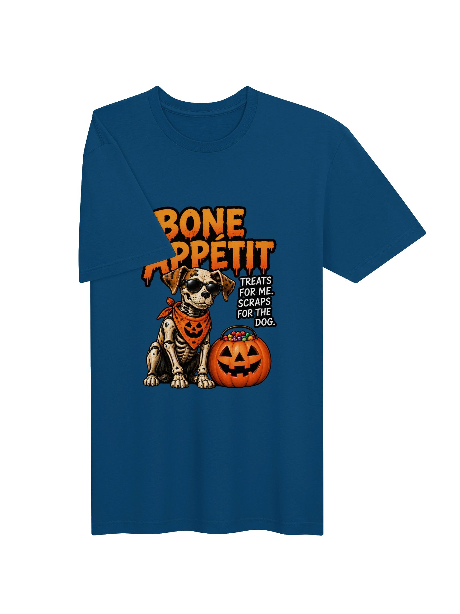 Funny Halloween Dog Lover Shirt — Bone Appétit, Treats for Me, Scraps for the Dog | Holly-Ween™ product image (4)