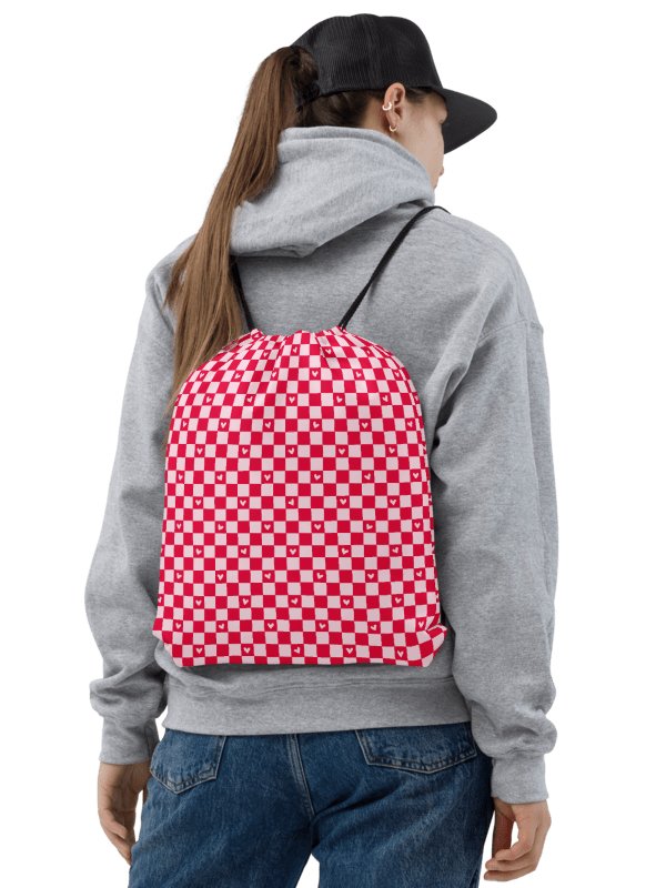 Checked Heart Dreams Gym Drawstring Bag product image (1)