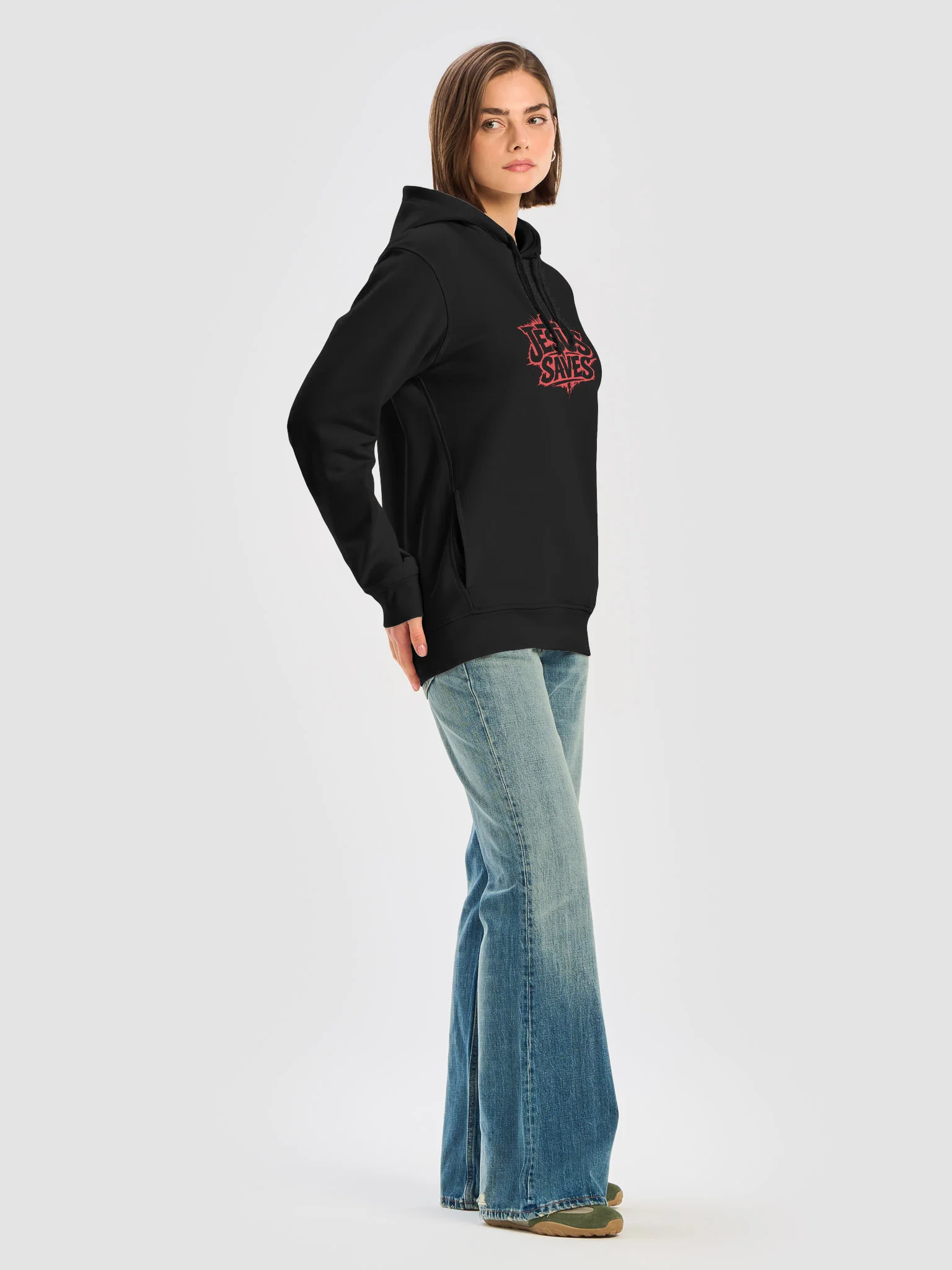 Jesus Saves Hoodie (red text) product image (31)