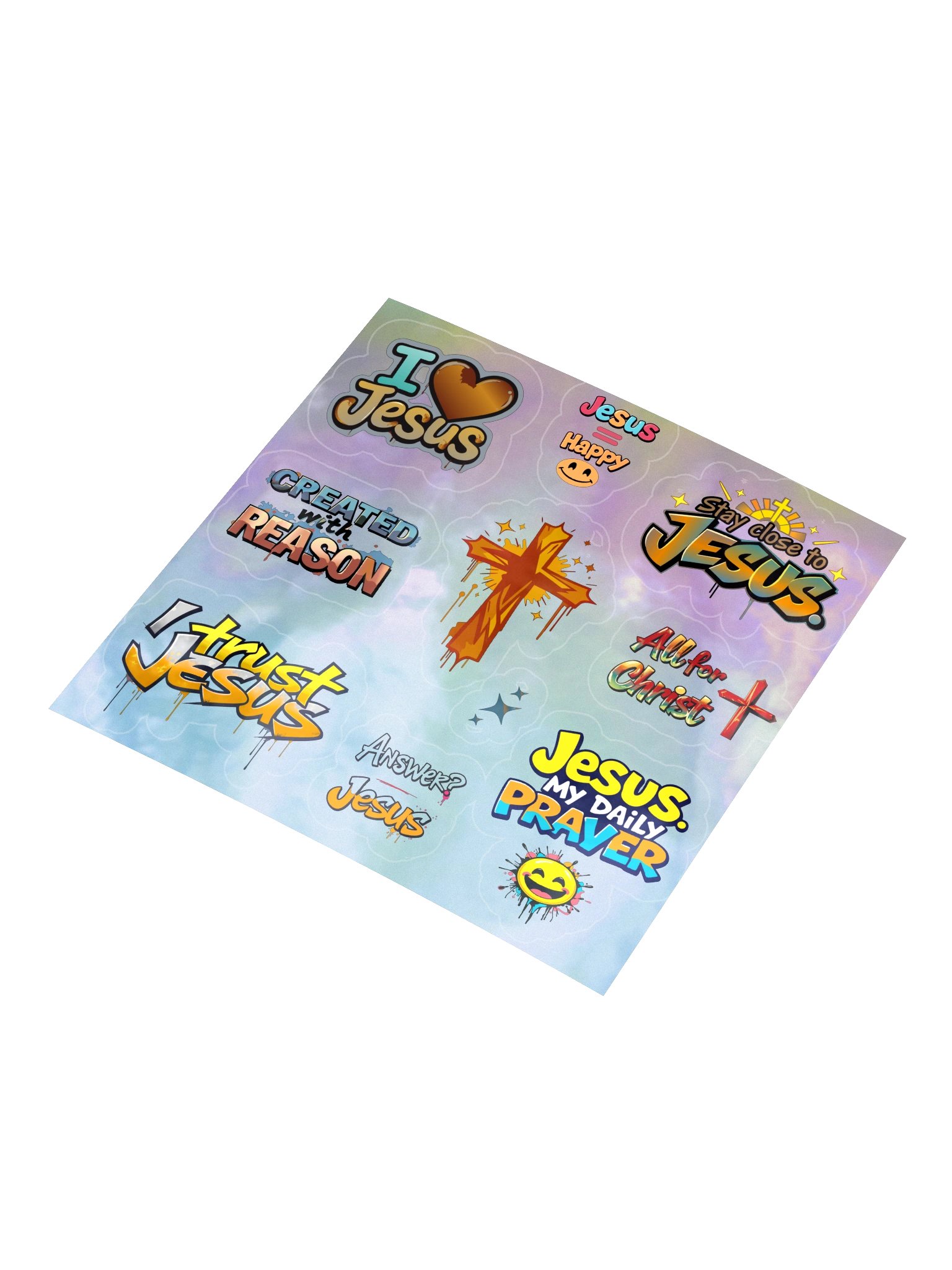 Stay Close to Jesus Holographic Sticker Sheet product image (3)