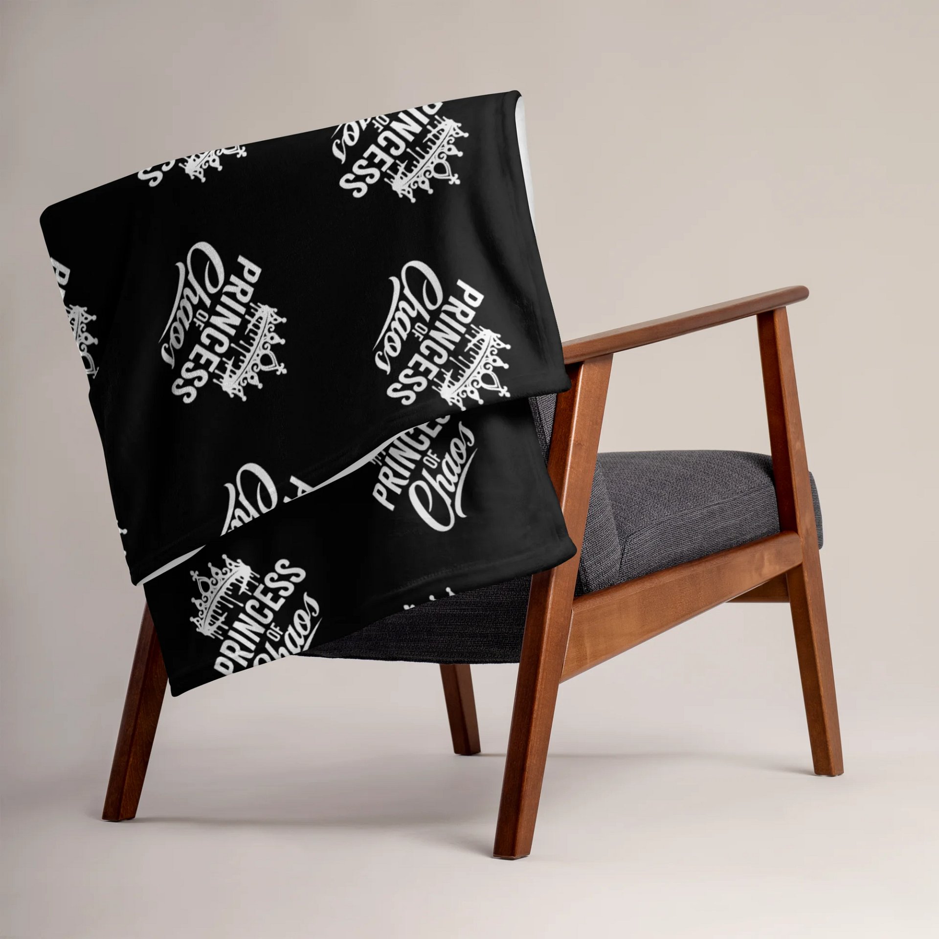 Princess of Chaos Tiara Throw Blanket (Black & White) product image (2)