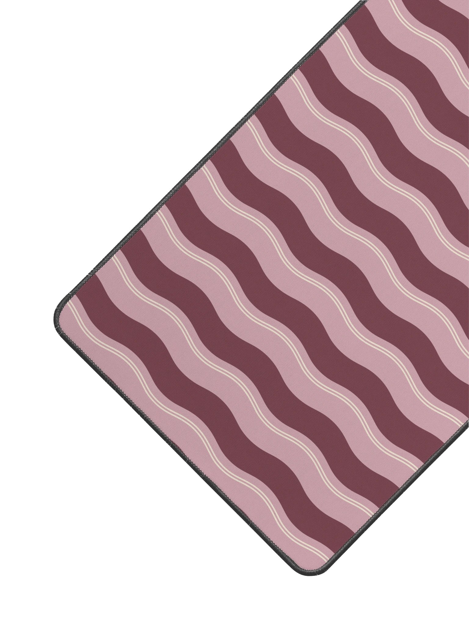 Rose Ribbon Desk Mat — Pink & Burgundy Stripes product image (3)