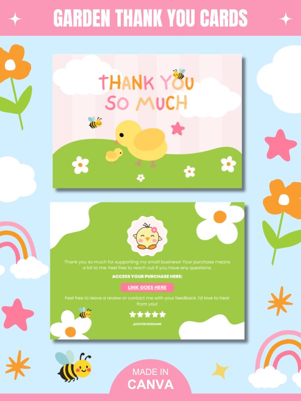 PLR/MRR Garden Thank You Card Templates product image (1)