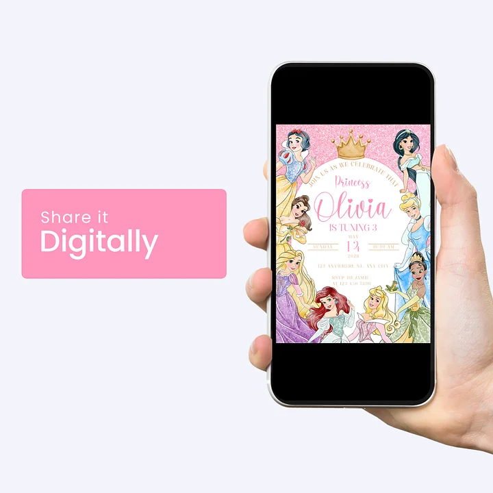 Princess Birthday Invitation – Editable Canva Template product image (2)