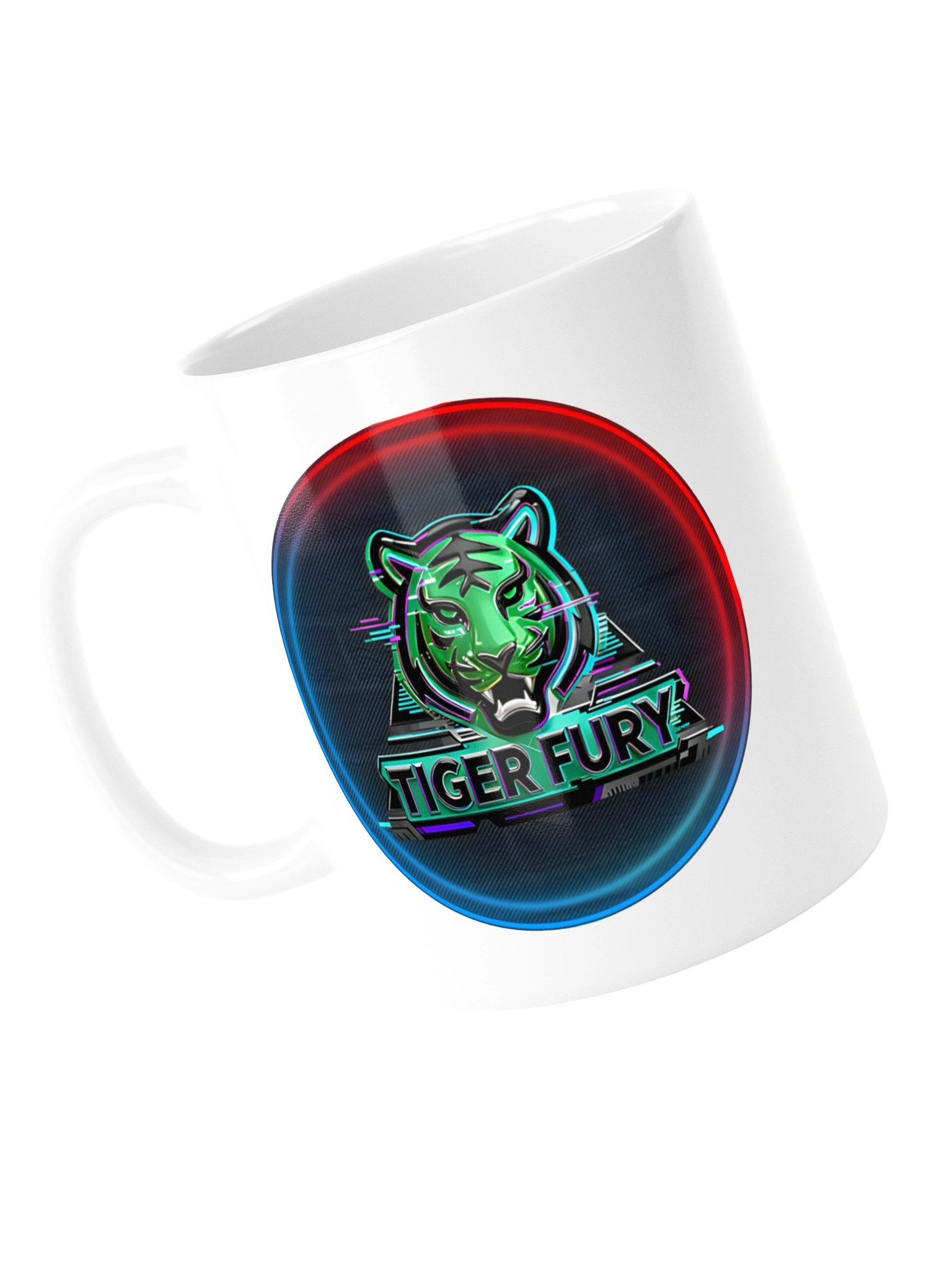 Tiger Fury Neon Esports White Glossy Mug product image (13)