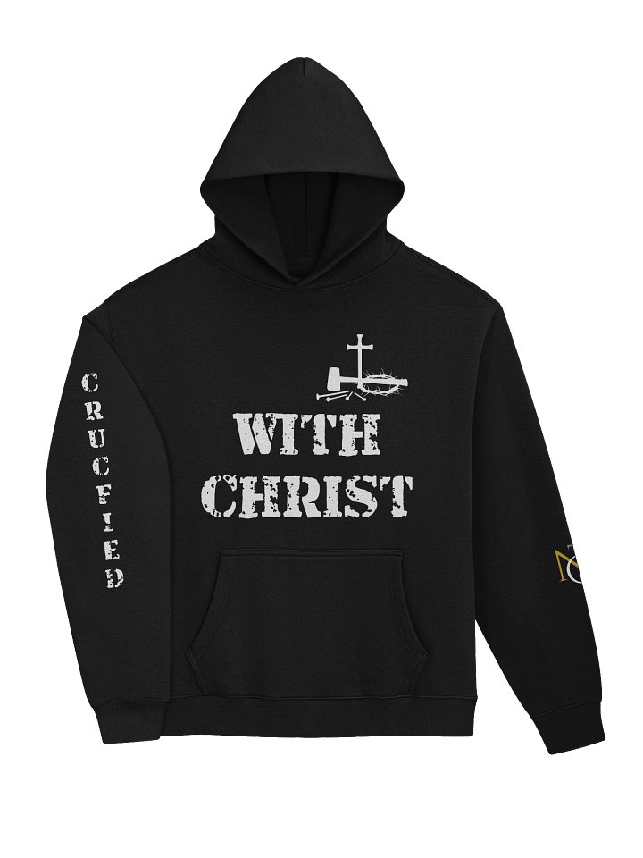 Crucified With Christ Stylized Oversized Black Hoodie product image (2)