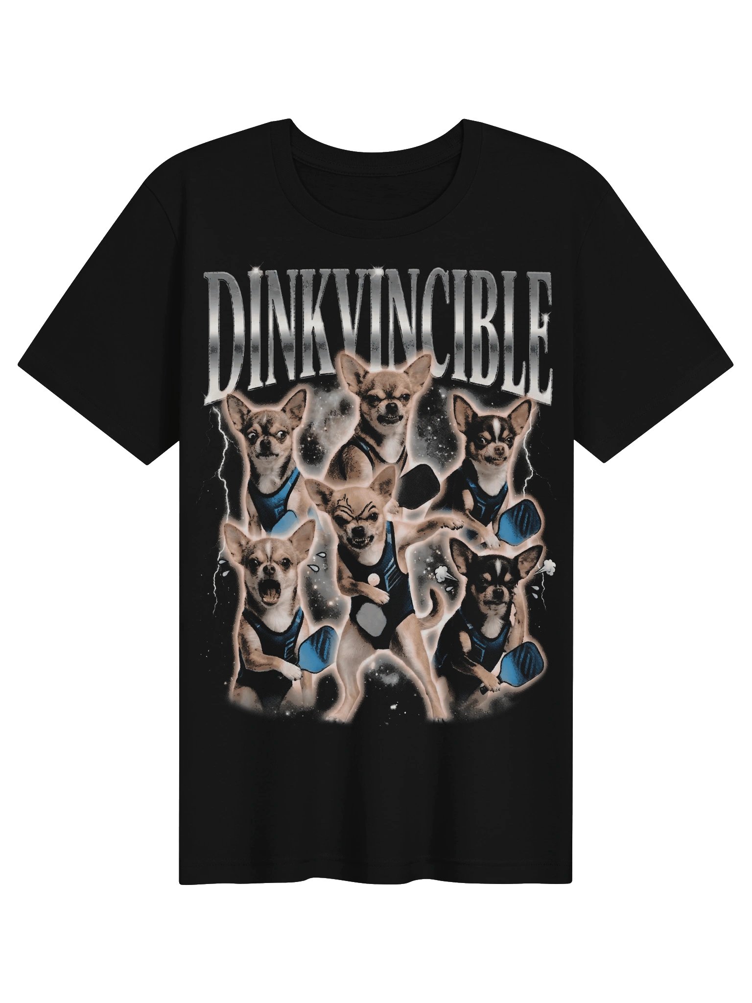 Dinkvincible Funny Pickleball Shirt | Chihuahua Bootleg Graphic Tee product image (6)