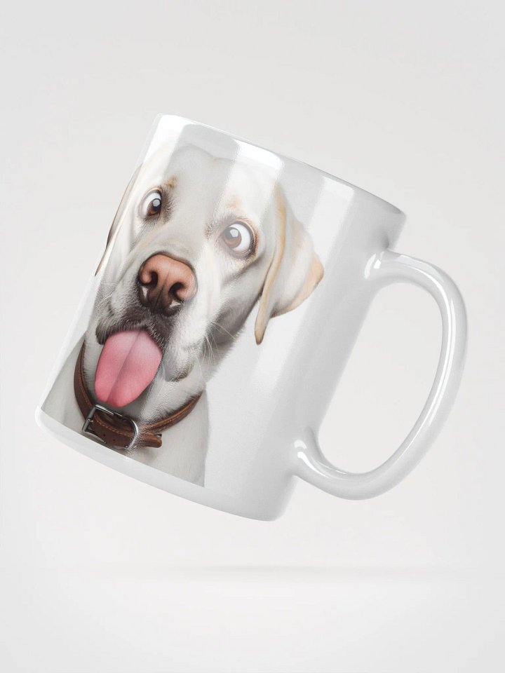 Rude White Labrador #Humorous Glossy Mug - White product image (2)