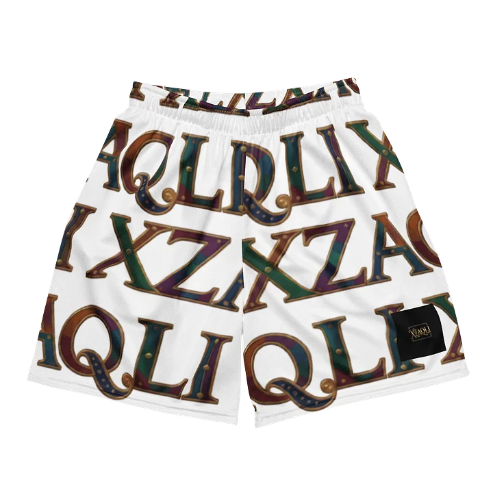 XZAQLI Men's Ivory Monogram Mesh Shorts product image (1)