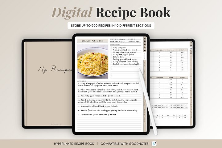 Digital Recipe Book - Beige product image (1)