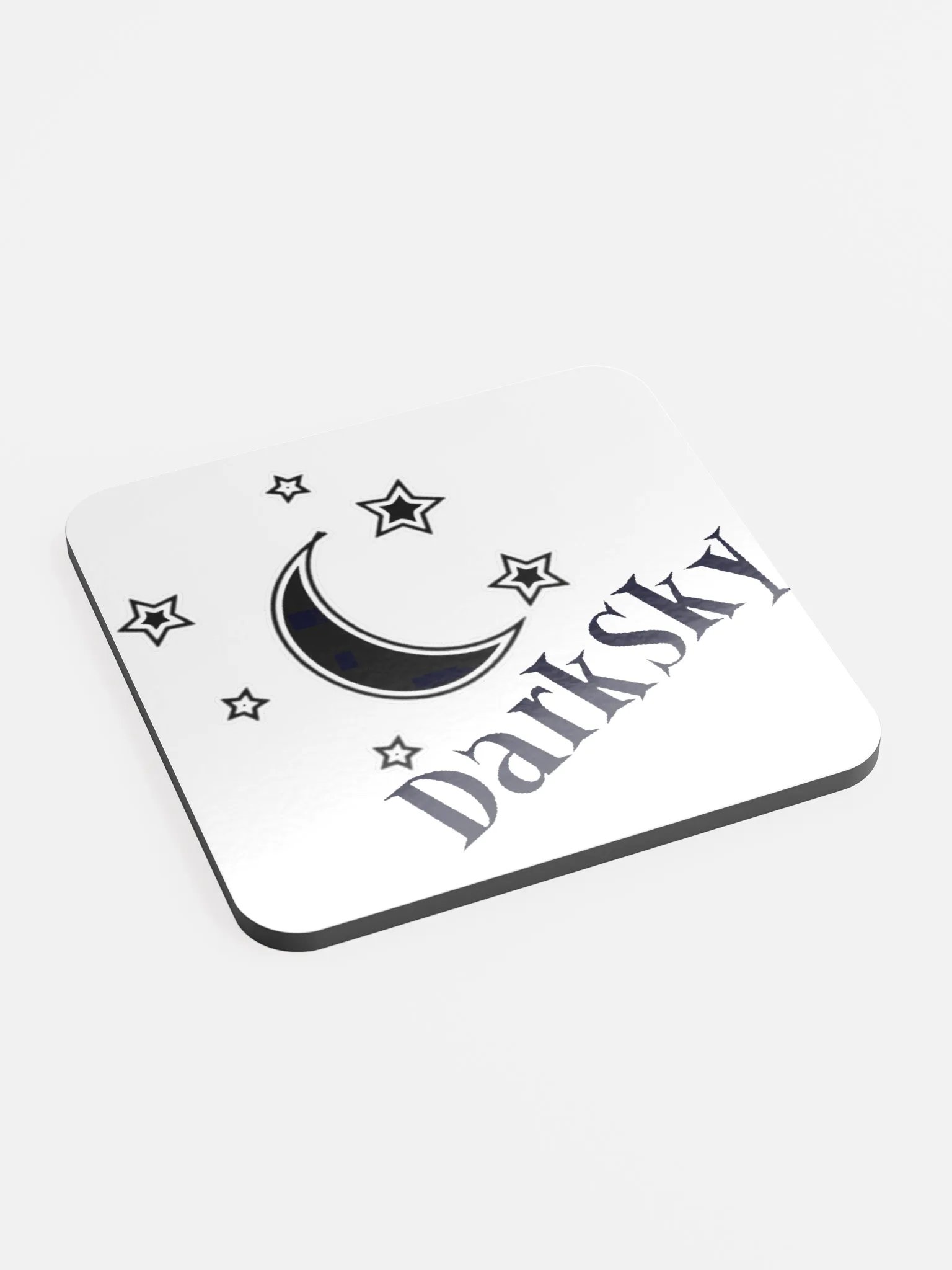 DarkSky Logo Glossed Cork Coaster (Black) product image (2)