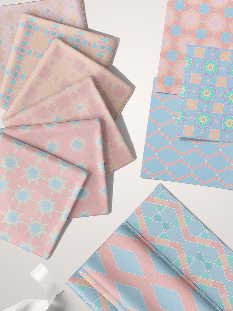Abstract Pastels Pattern Pack 11 - Coral Blue product image (1)