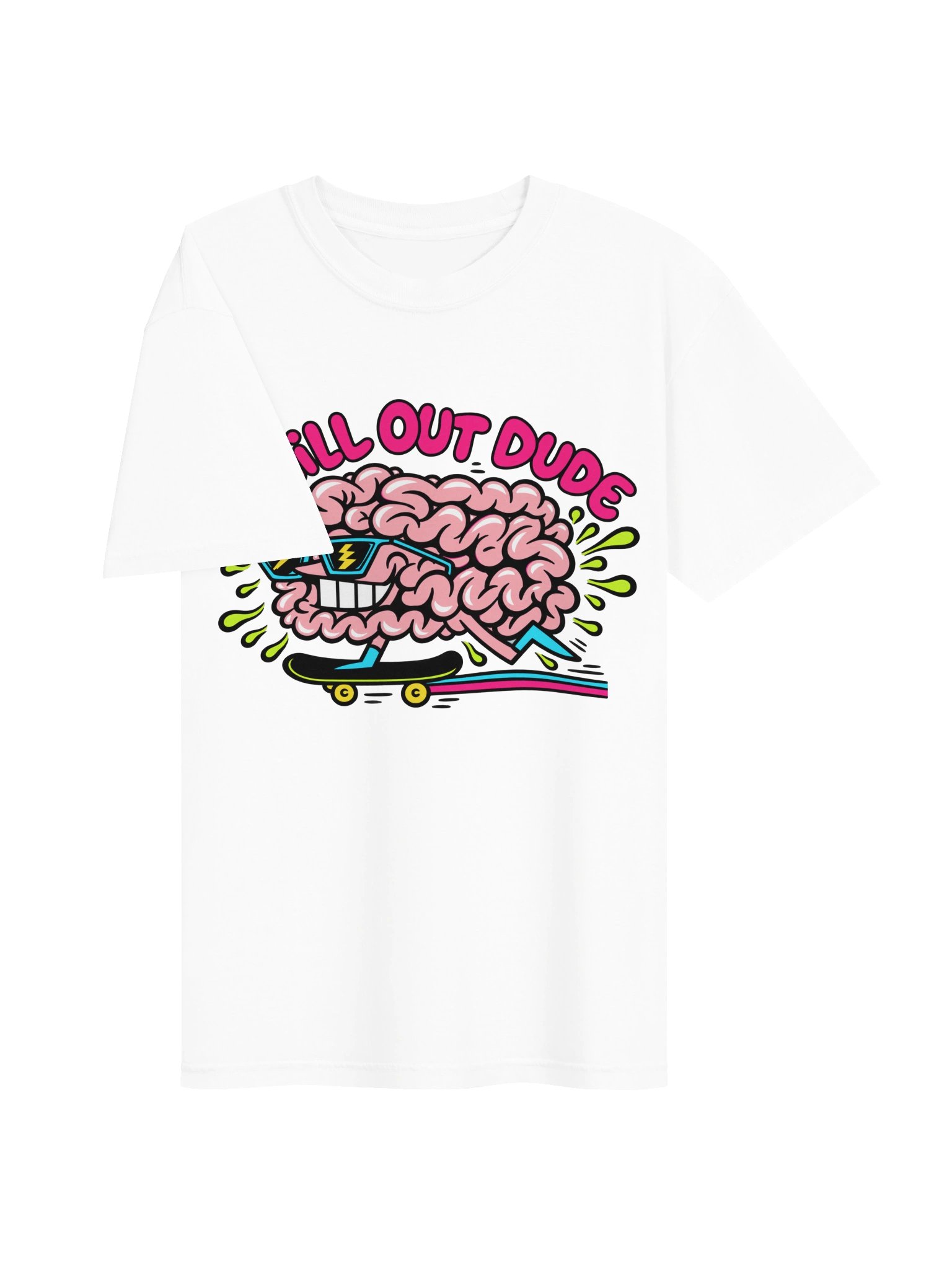 Chill Out Dude Pink Brain Skate Tee product image (3)
