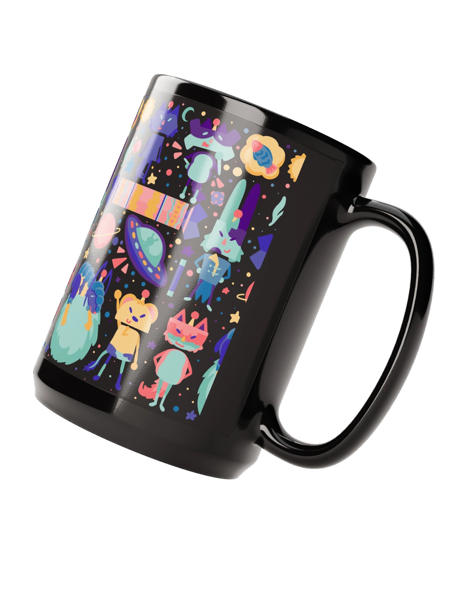 Cozy Cosmos Crew Black Mug 15oz product image (2)