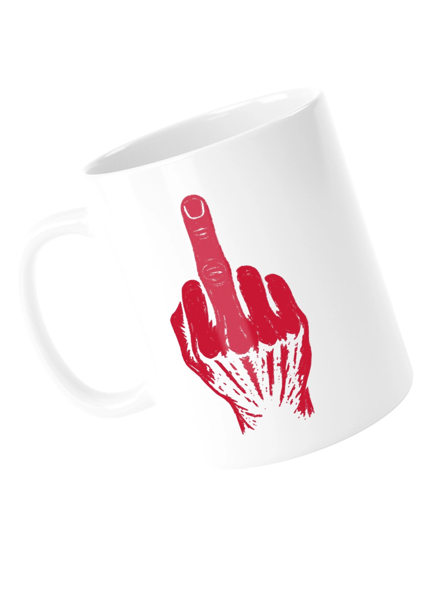 No ShopCo Middle Finger White Mug - Red Artwork product image (5)