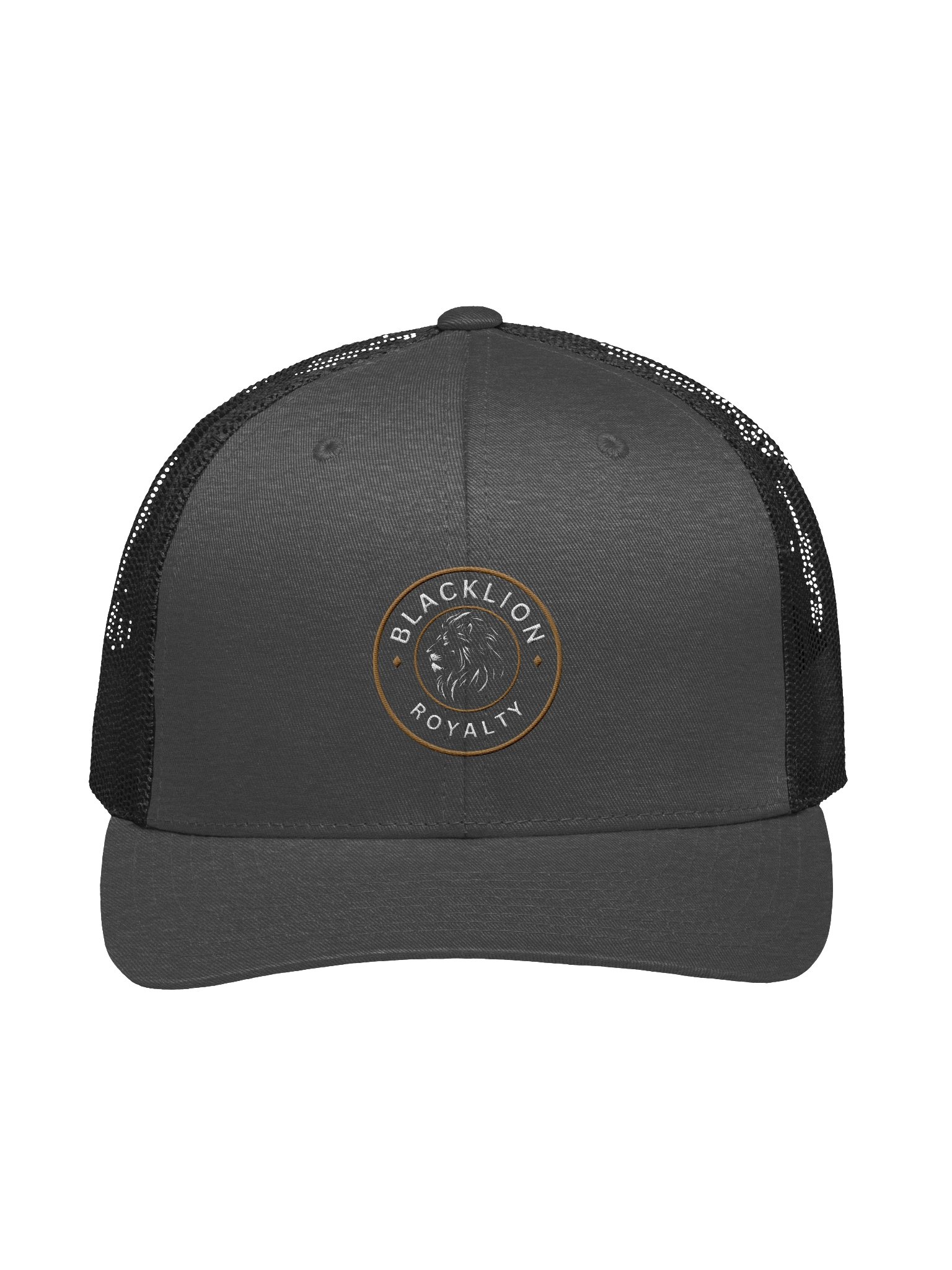 Black Lion "Royalty" Circular Crest Trucker Hat – Breathable Mesh Snapback Cap product image (1)