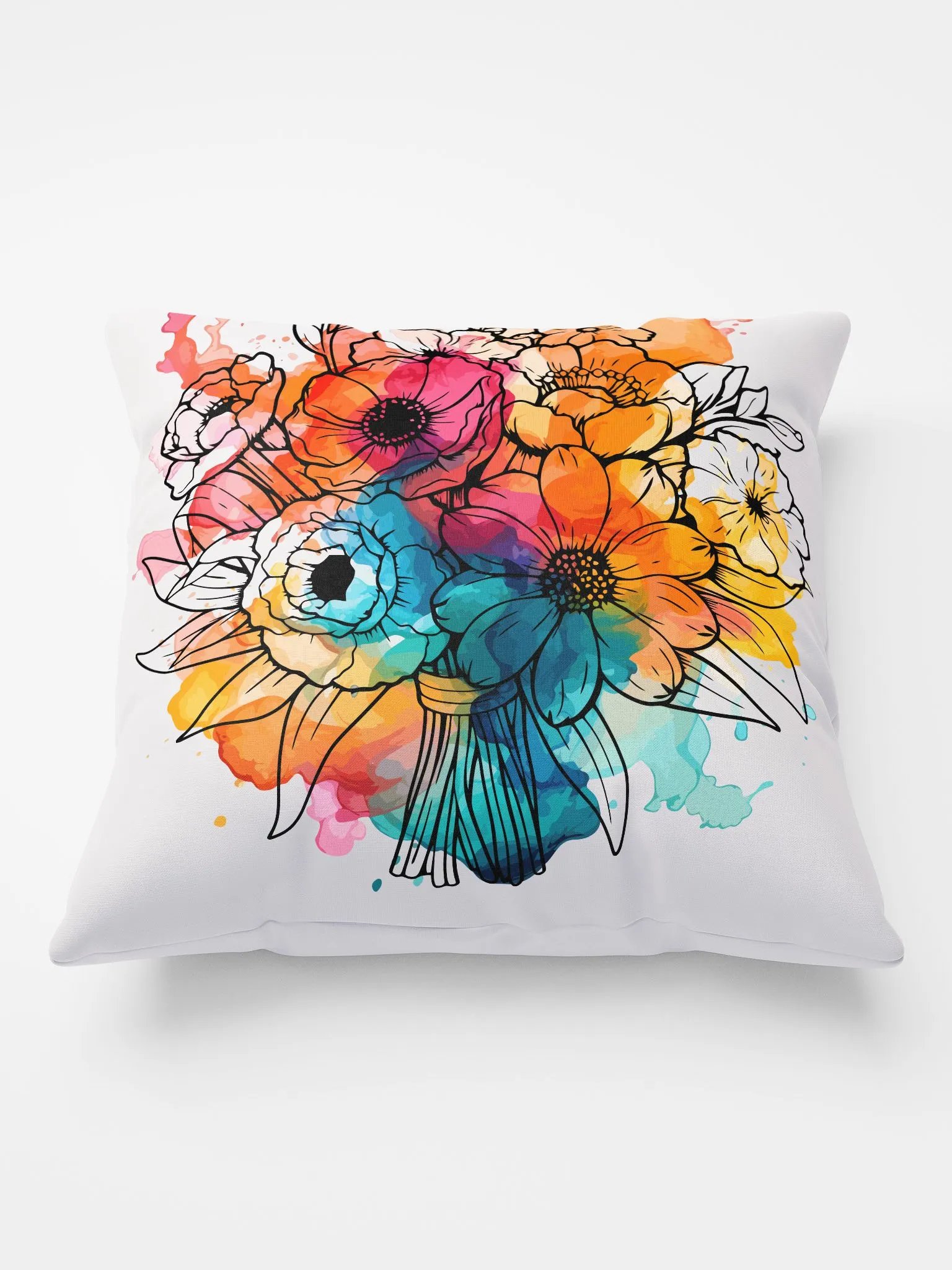 Vibrant Floral Splash Pillow product image (2)