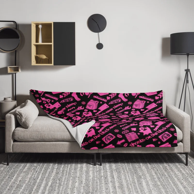 Ghosts On The Block Never Sleep Throw (Pink November) product image (2)