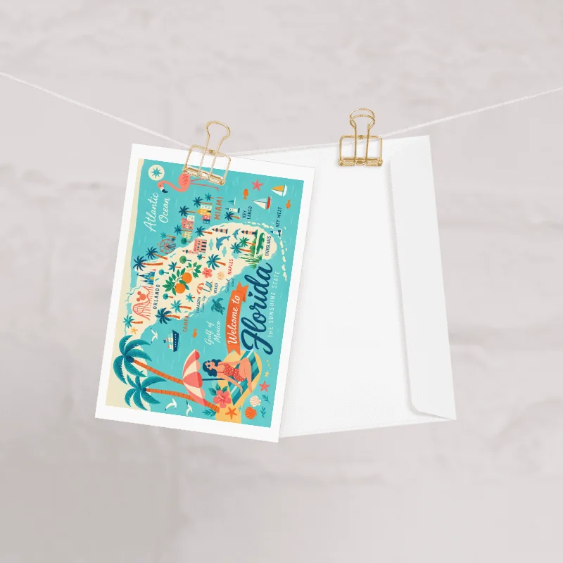 Welcome to Florida Retro Greeting Card product image (1)