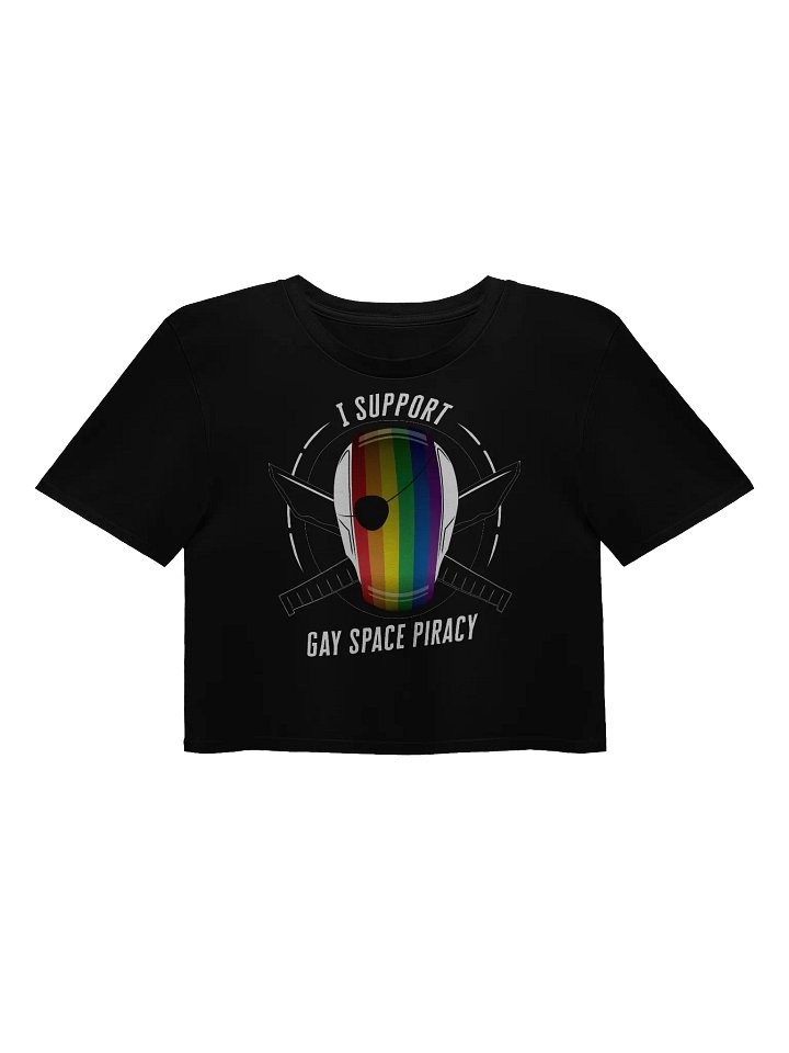 I Support Gay Space Piracy Crop Top (Black) product image (1)