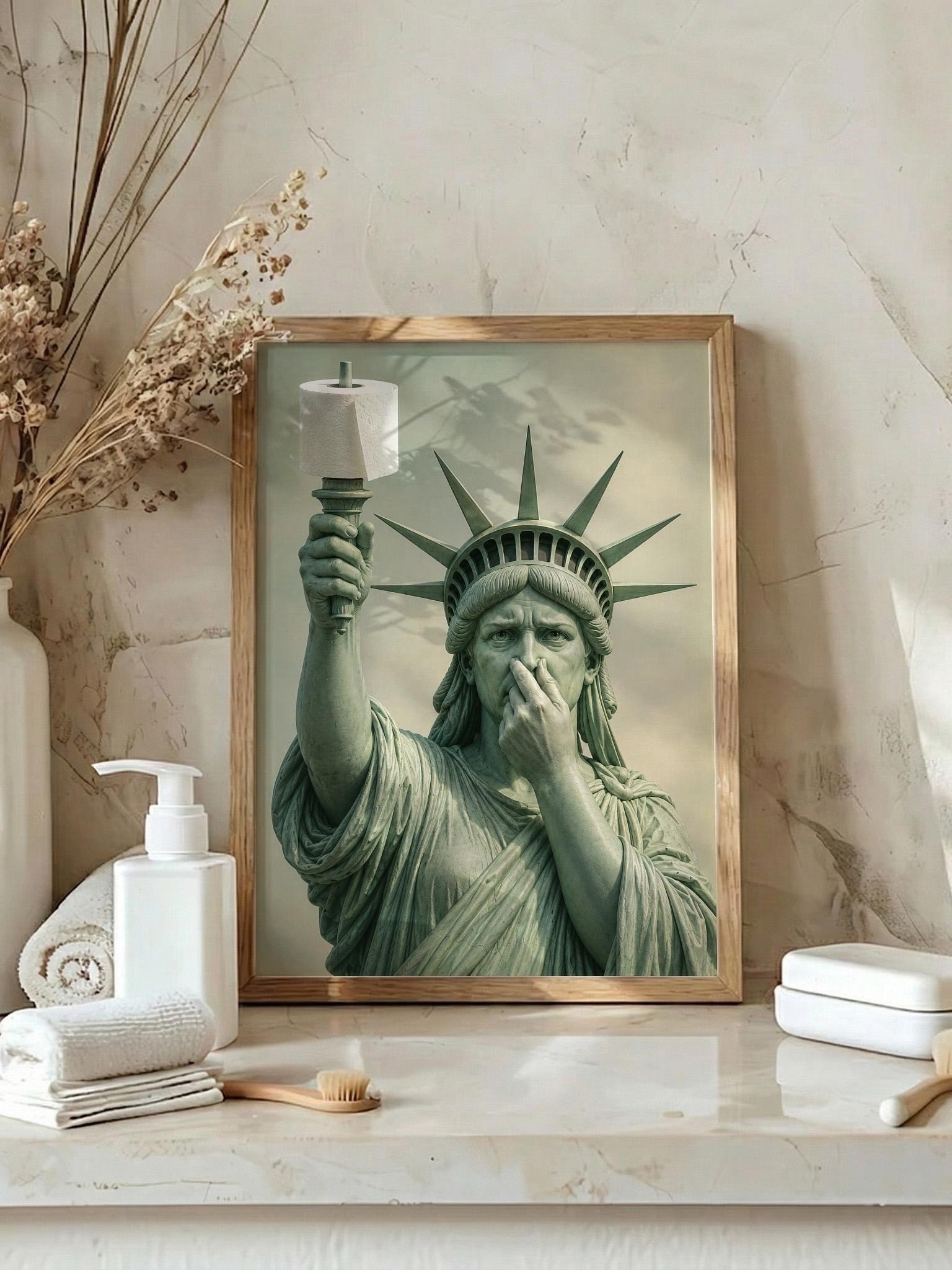 Statue of Liberty Bathroom Art, Funny Toilet Paper Print product image (8)