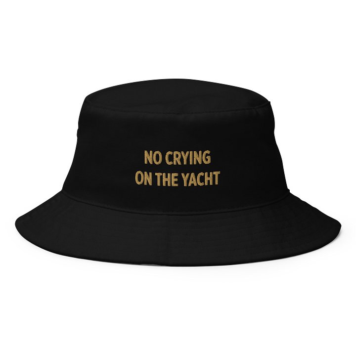 No Crying On The Yacht Embroidered Bucket Hat - Black product image (1)