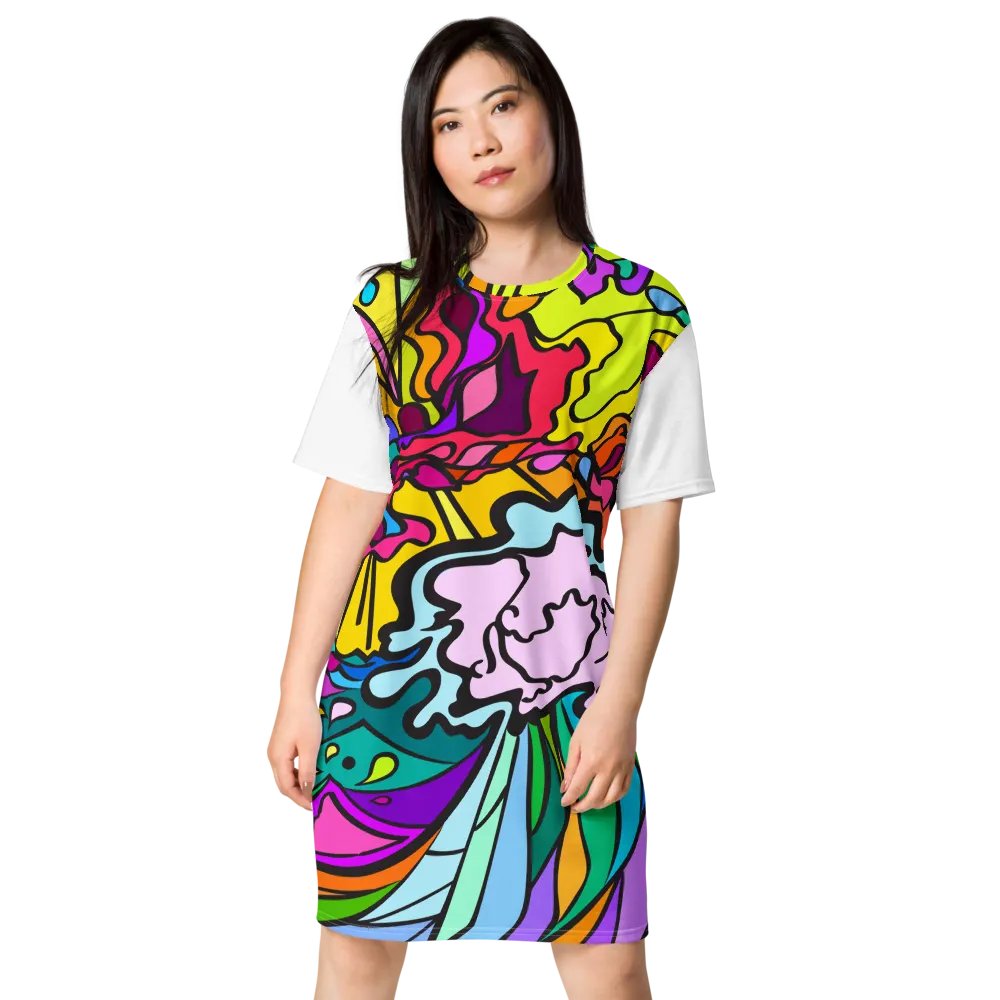 Psychedelic Dream All-Over Dress - Wave at Sunset product image (1)
