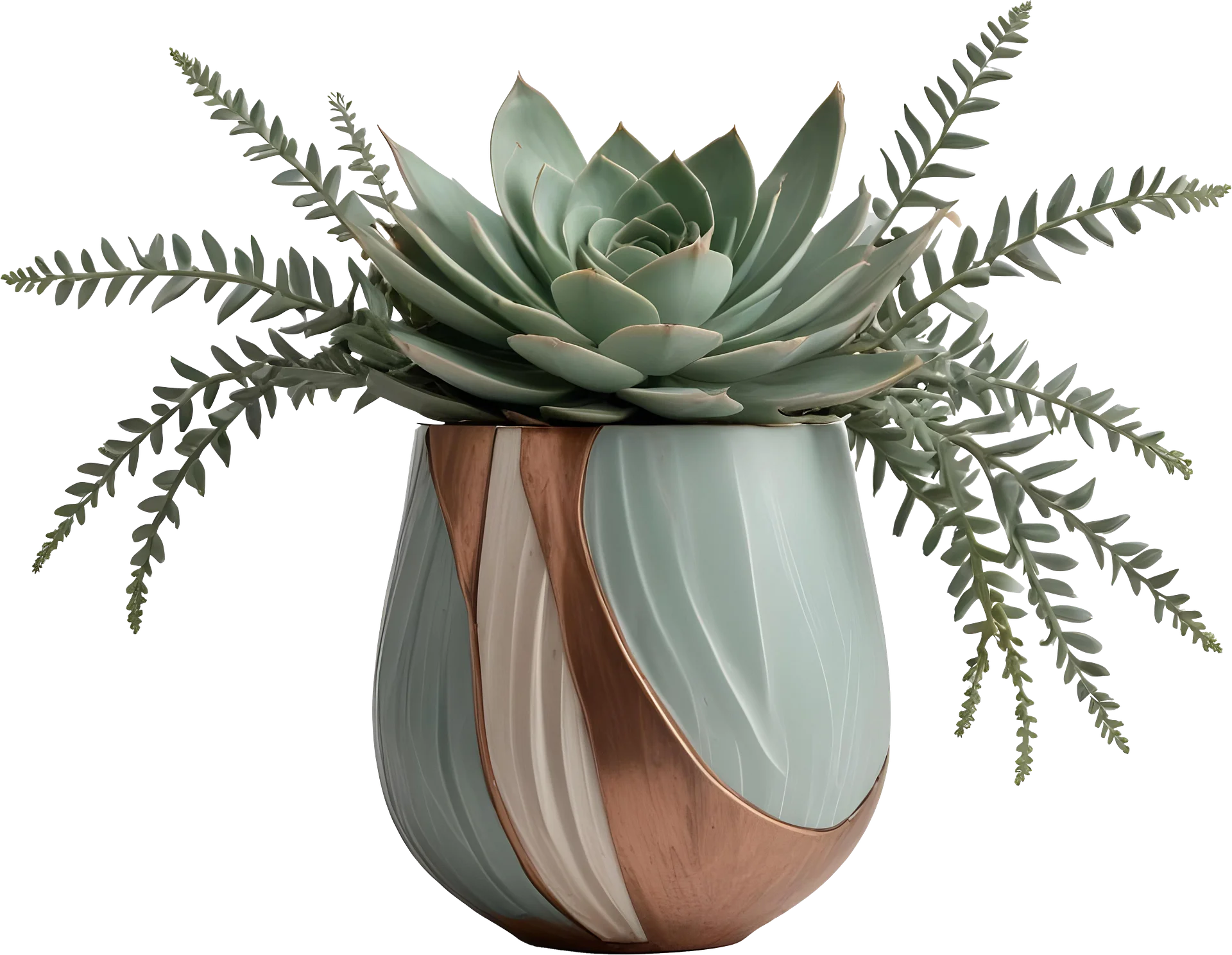 Art Deco Succulent Planter – Gatsby Grace PNG product image (1)