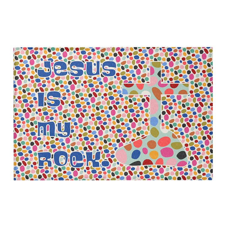 JESUS IS MY ROCK — Colorful Pop‑Art Area Rug product image (1)