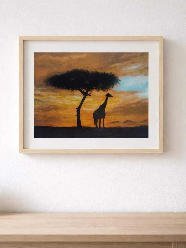Dusk on the Savanna – Original Acrylic African Sunset Painting product image (1)