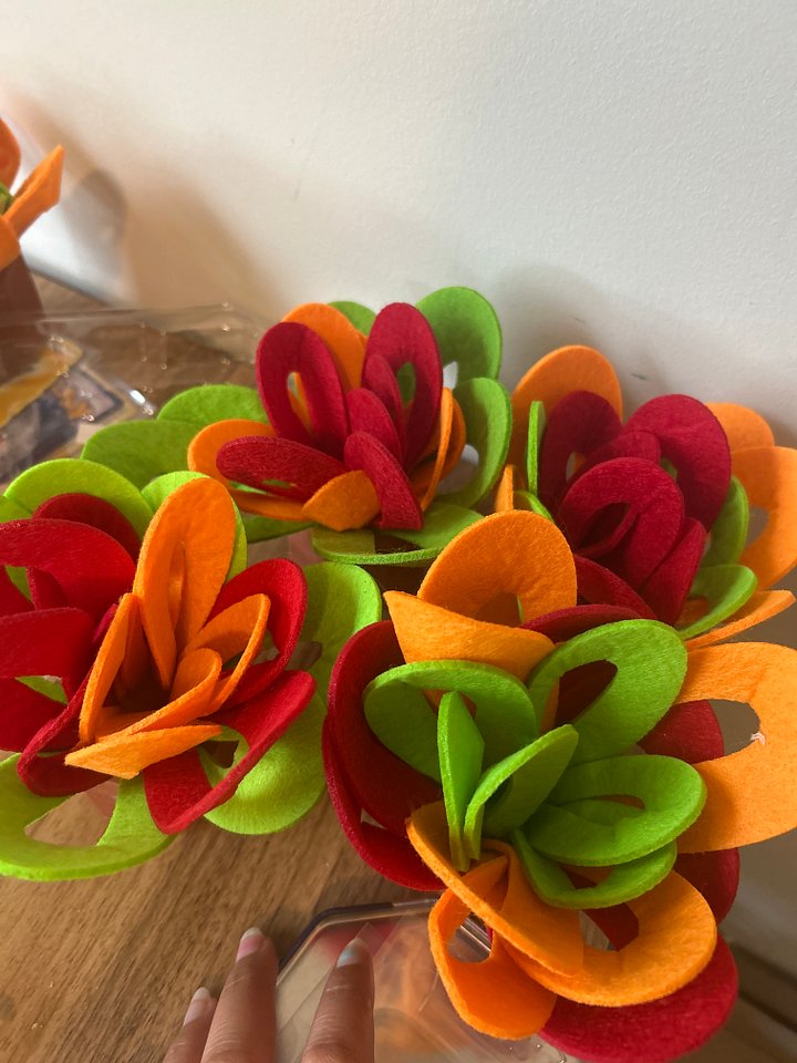 Handmade upcycled felt flower cool decorative potted plant product image (2)